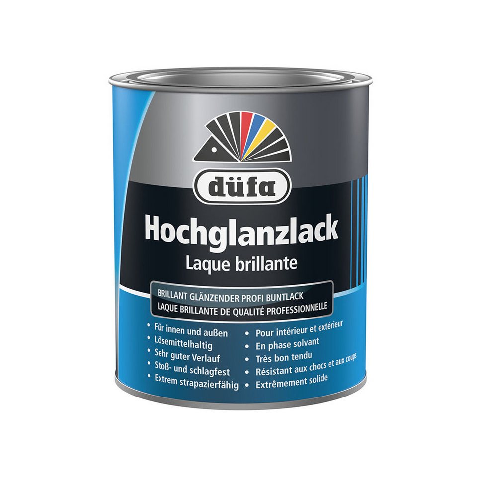 düfa Lack Hochglanzlack 750 ml Buntlack hochglänzender Lack, auf Kunstharzbasis mit High Solid Technologie