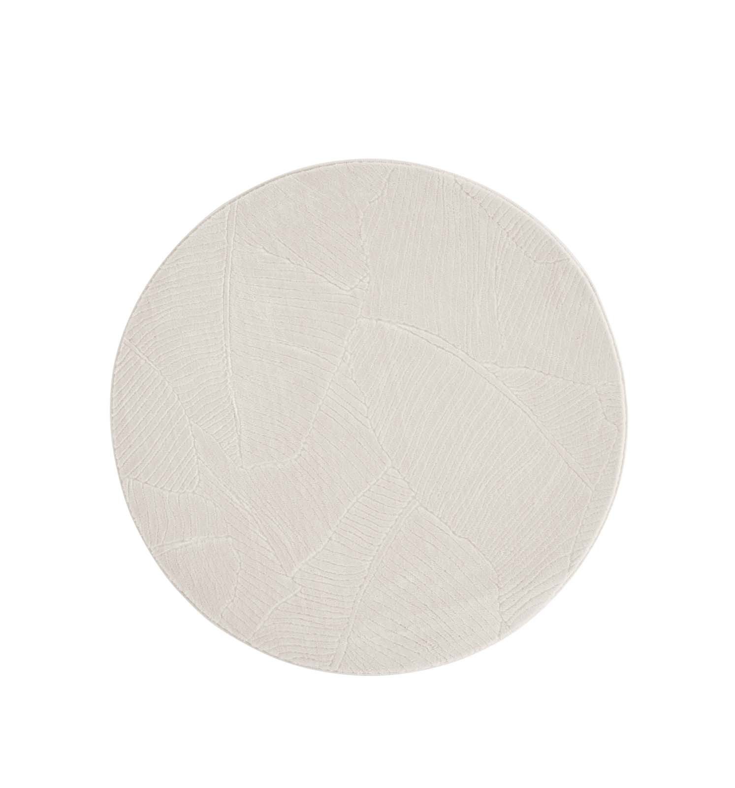 TaraCarpet Teppich TaraCarpet Homestyle 391 Blätter, rechteckig, Höhe: 10 mm, Felloptik hoch-tief weich waschbar floral creme 50x80