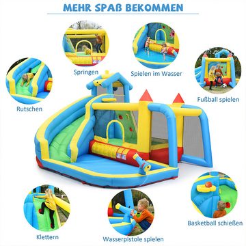 XDeer Hüpfburg 5 in 1 Kinder Hüpfburg mit Rutsche Sprungbereich Outdoor, Castle Bouncer Aufblasbare Hüpfburg 364*315*239cm