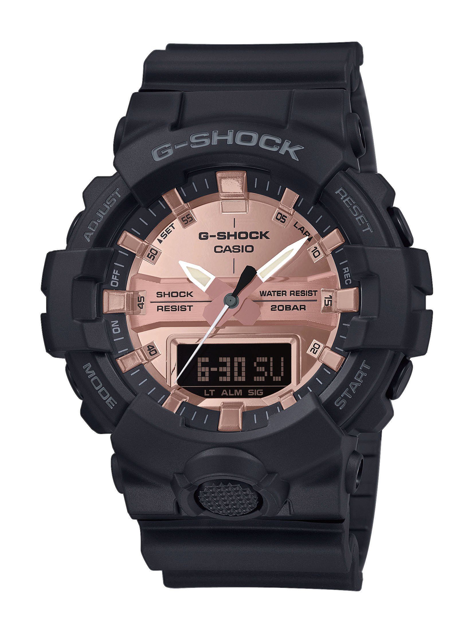 CASIO Digitaluhr, Casio Herren Analog-Digital Quarz Uhr mit Harz Armband GA-800MMC-1AER