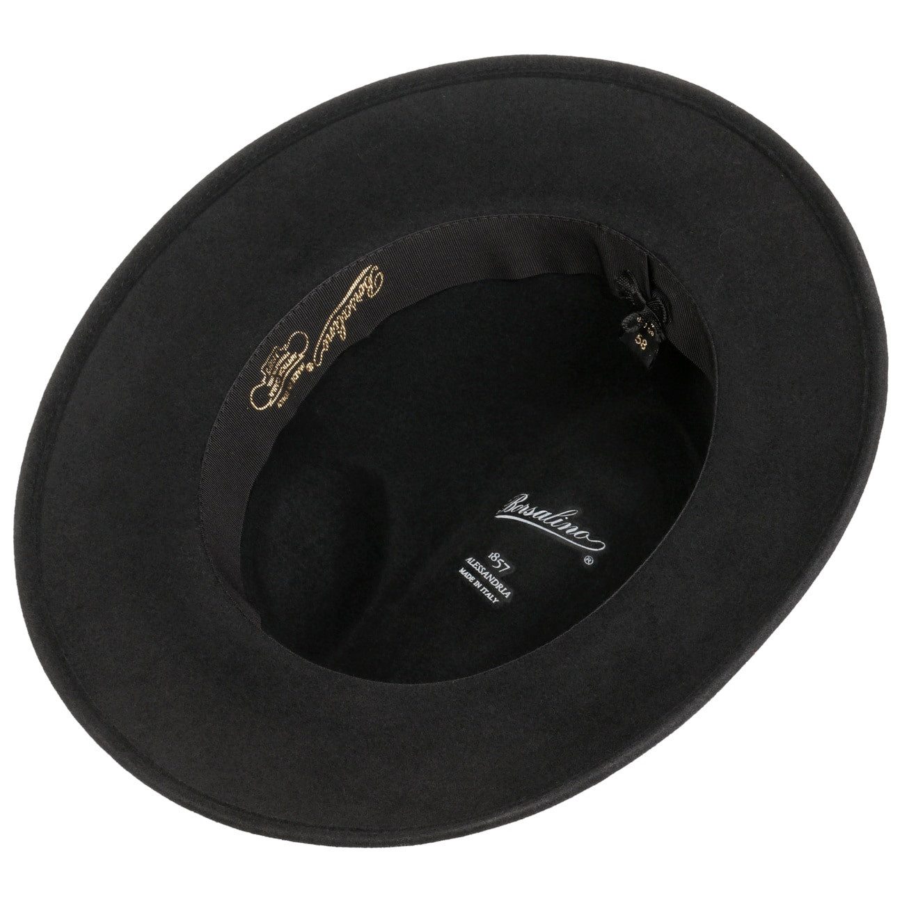 Borsalino Filzhut (1-St) Fedora mit Lederband, Made in Italy