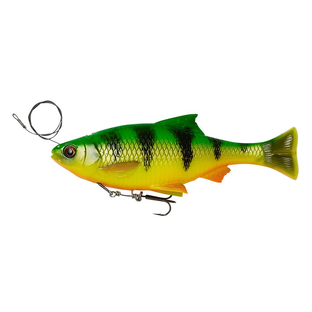 Savage Gear Kunstköder 4D Line Thru Pulse Tail ROACH 18cm 90g SLOW SINK Rotfeder Gummifisch, Bissauslösender Lockduft