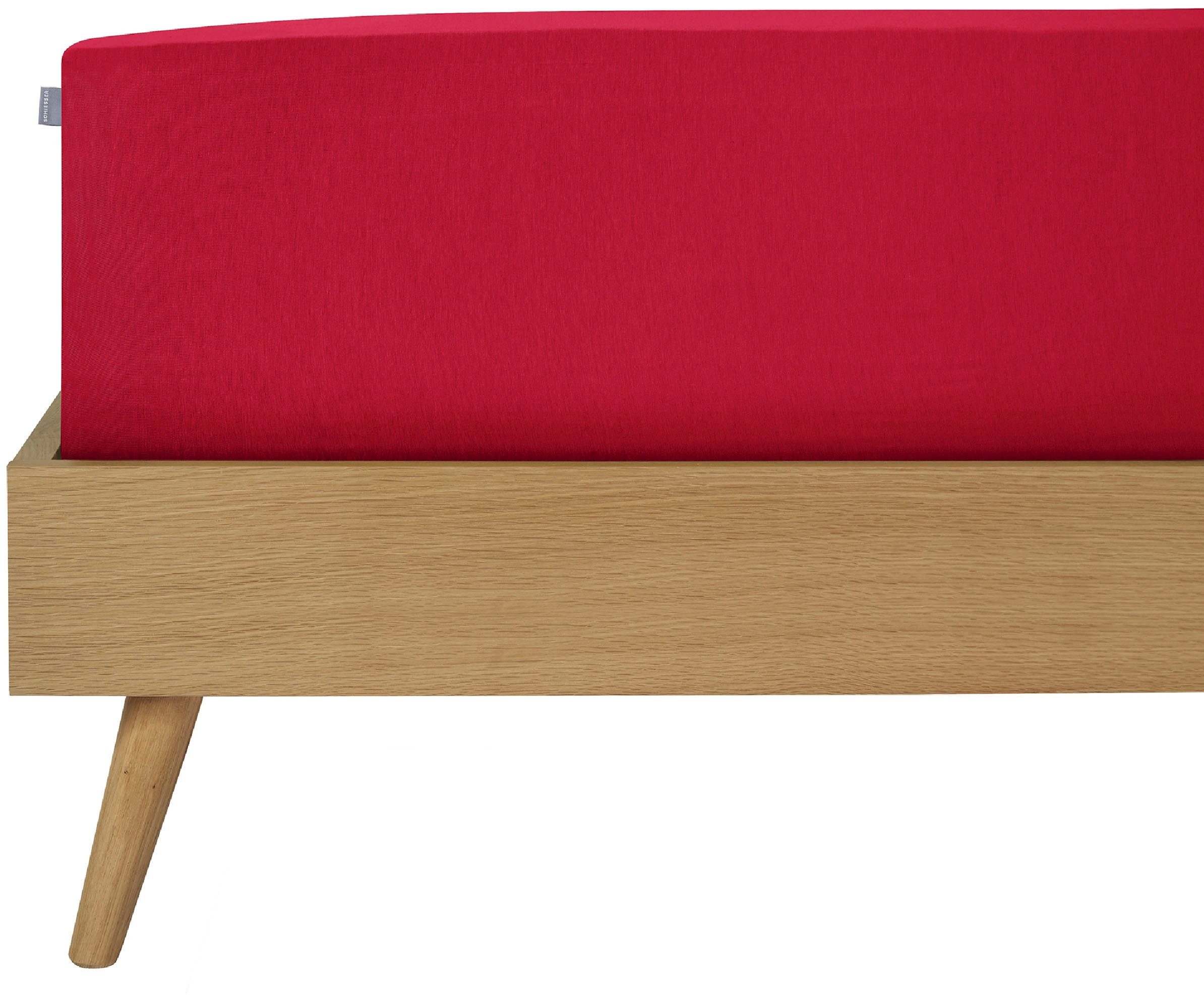 Schiesser Spannbettlaken Jessi aus 100% Baumwolle, Jersey, Gummizug: rundum, (1 Stück), für Matratzen bis zu 22 cm Höhe, MADE IN GREEN by OEKO-TEX®