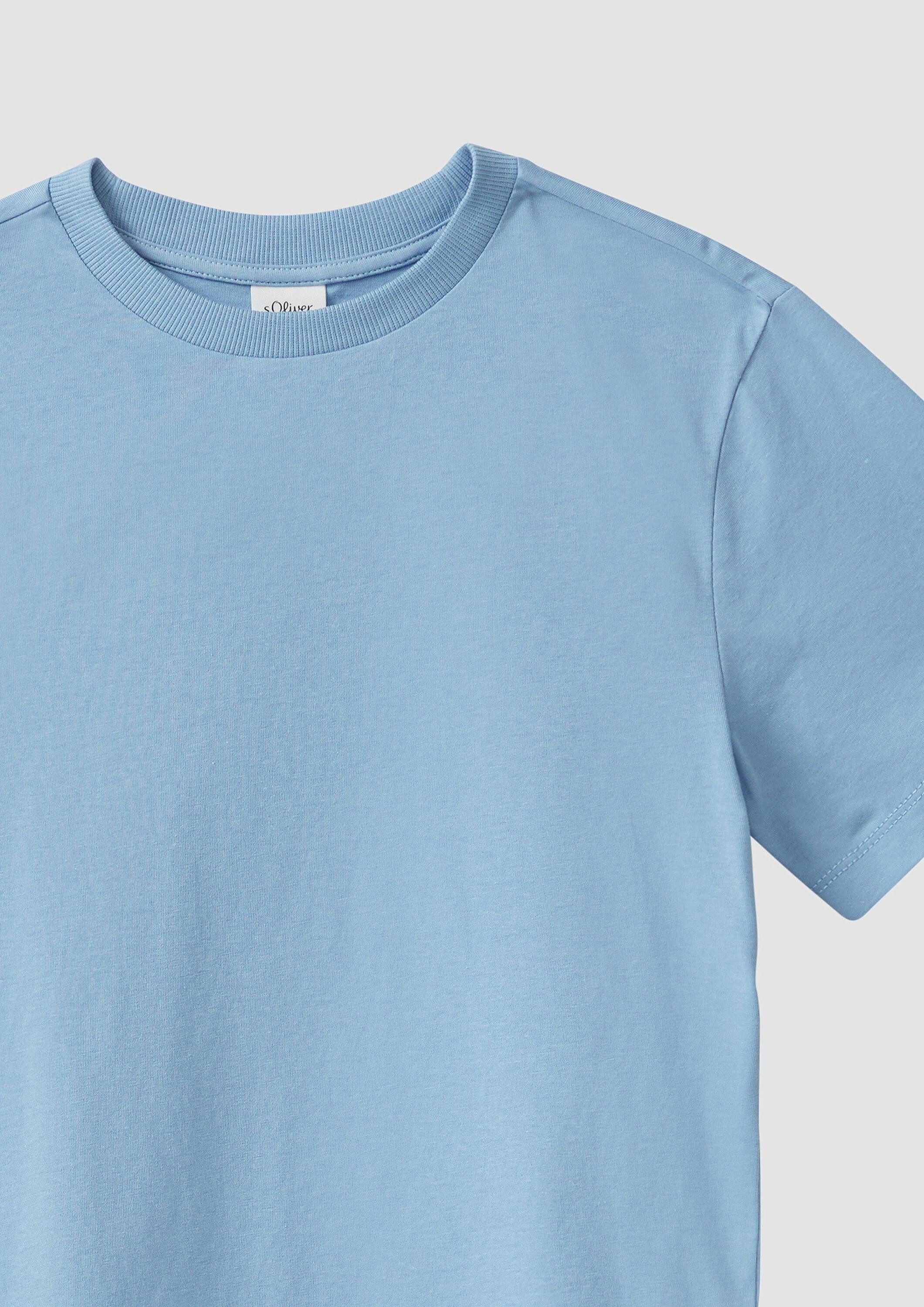 s.Oliver Kurzarmshirt T-Shirt T-Shirt mit Rückenprint und überschnittenen Schultern