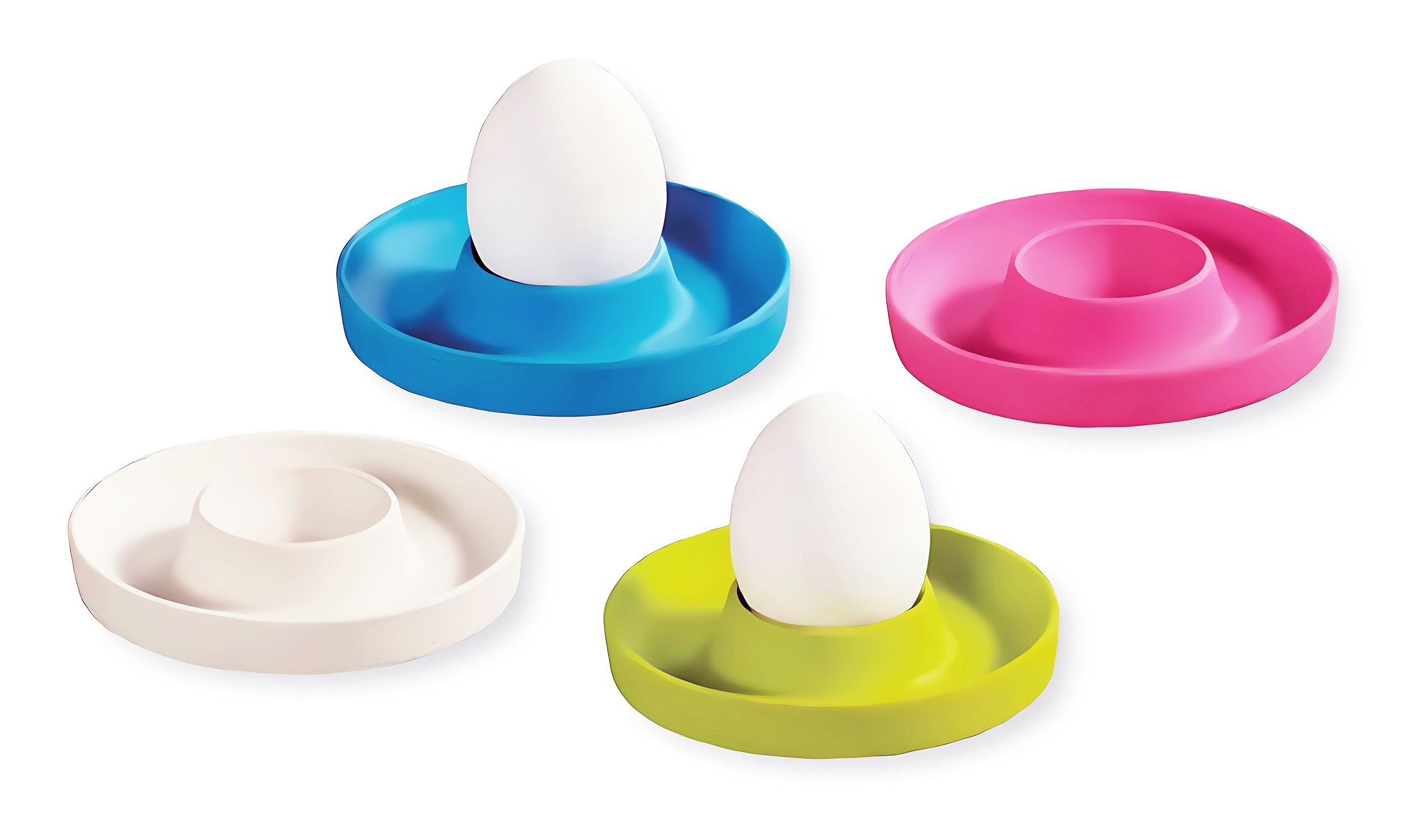 Eierbecher Eierbehälter rund Set Eierhalter aus EIERBECHER 656, (4-tlg), home Eierständer 4X for Kunstoff Ø10cm MF & KESPER kitchen