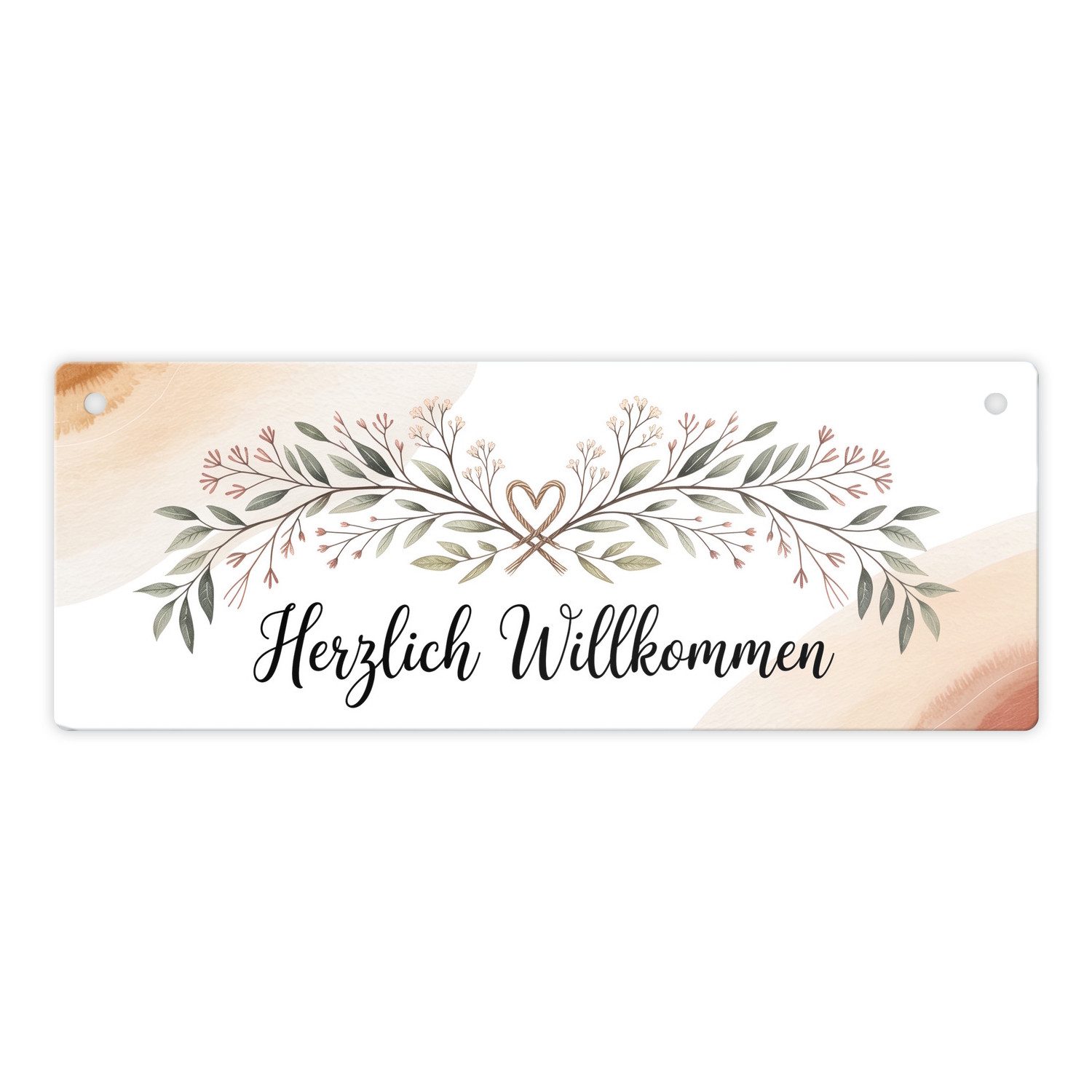 speecheese Metallschild Herzlich willkommen Metallschild L in 10 5x28cm XL Holen Sie sich