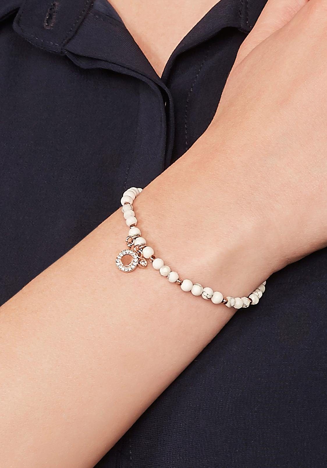 Fossil Armband Schmuck Geschenk Metall Armkette VINTAGE MOTIFS, mit Howlith und Glassteinen