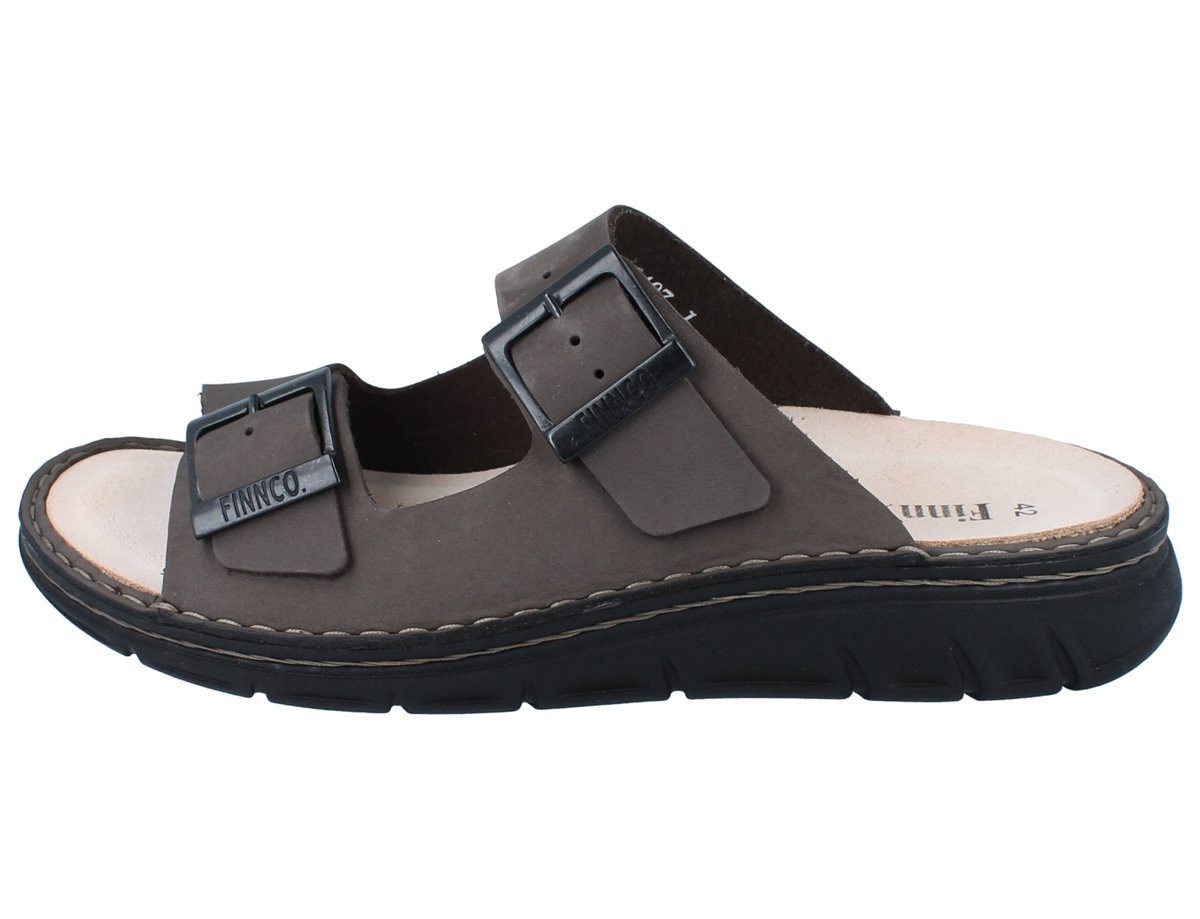 Finn Comfort FINN COMFORT FINNCO Cayman Soft Herren Pantolette grau Leder - Größe: Hausschuh Wechselfußbett