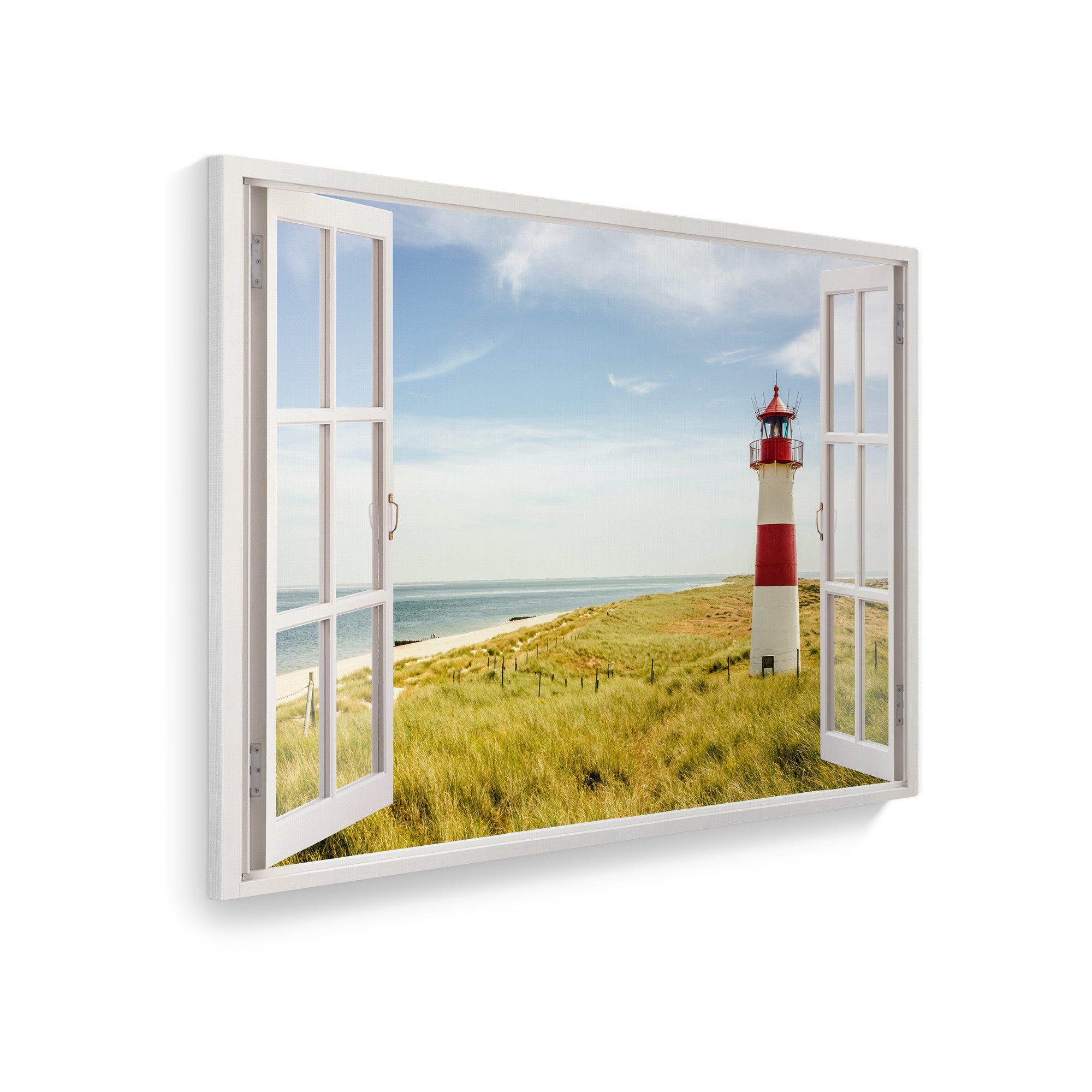 WallSpirit Leinwandbild "Fenster mit Aussicht", Strand günstig online kaufen