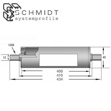 SCHMIDT systemprofile Profil Tragrolle 400mm Ø 42mm Stahl Rolle für Rollenbahn