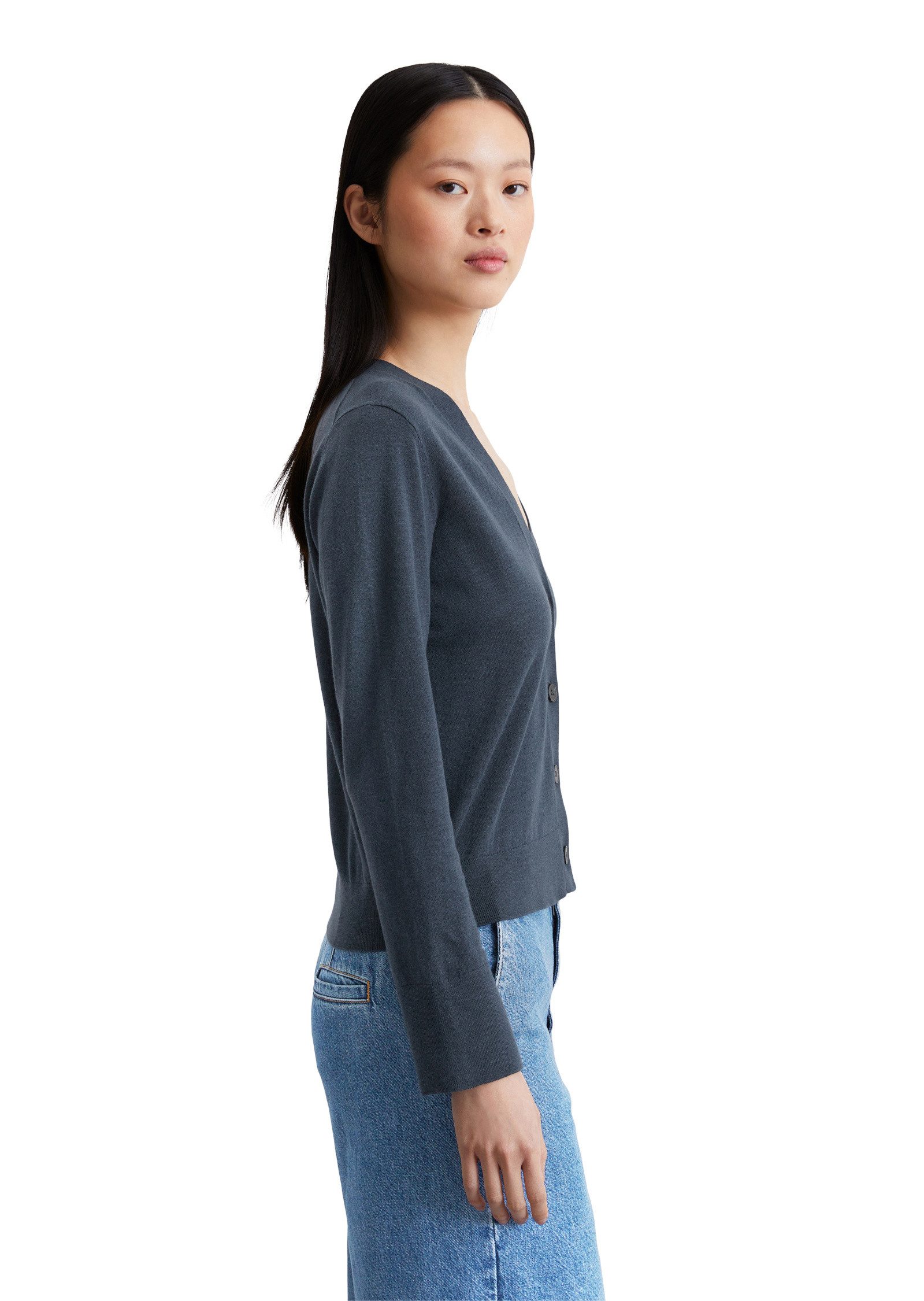 Marc O'Polo Cardigan aus Baumwoll-Leinen-Slub-Garn günstig online kaufen