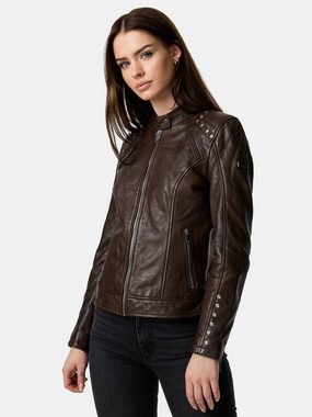 Tazzio Lederjacke F521 moderne & zeitlose Damen Jacke im Biker Look