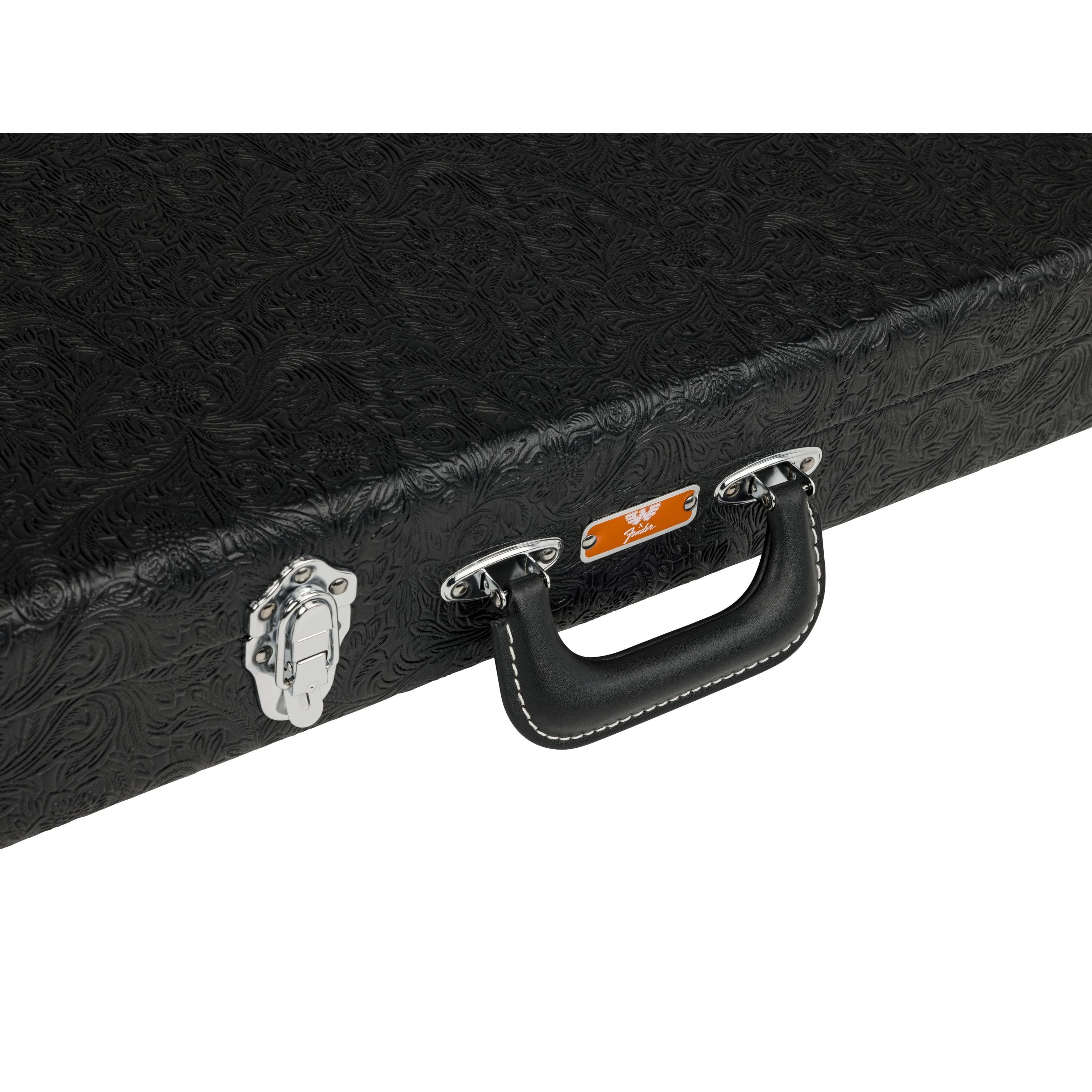 Fender E-Gitarren-Koffer, Waylon Jennings Stratocaster/Telecaster Case Black Tooled Leather -