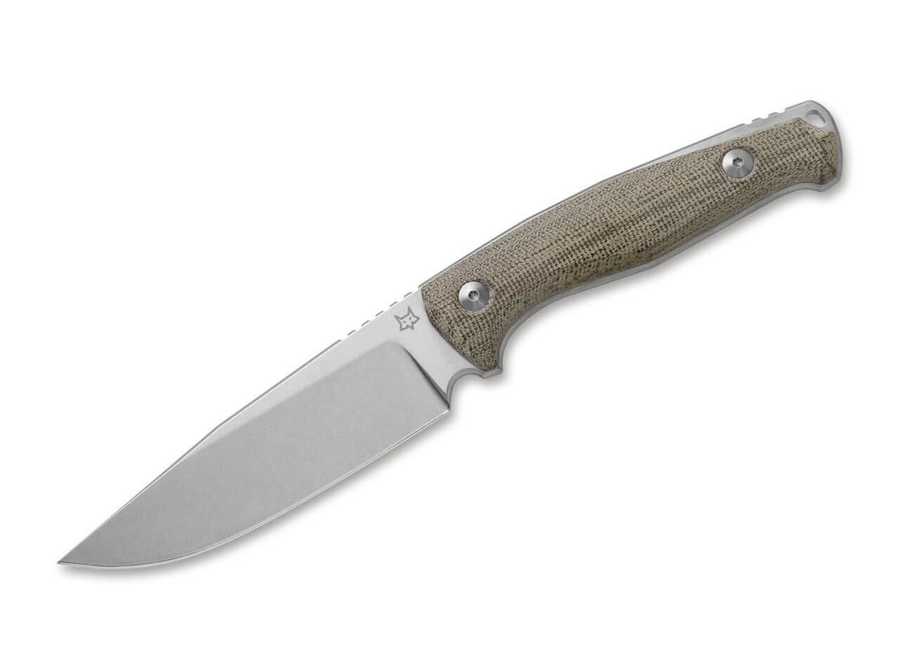 Fox Knives Universalmesser Fox Knives TUR OD Green feststehendes Messer mit Scheide grau, braun