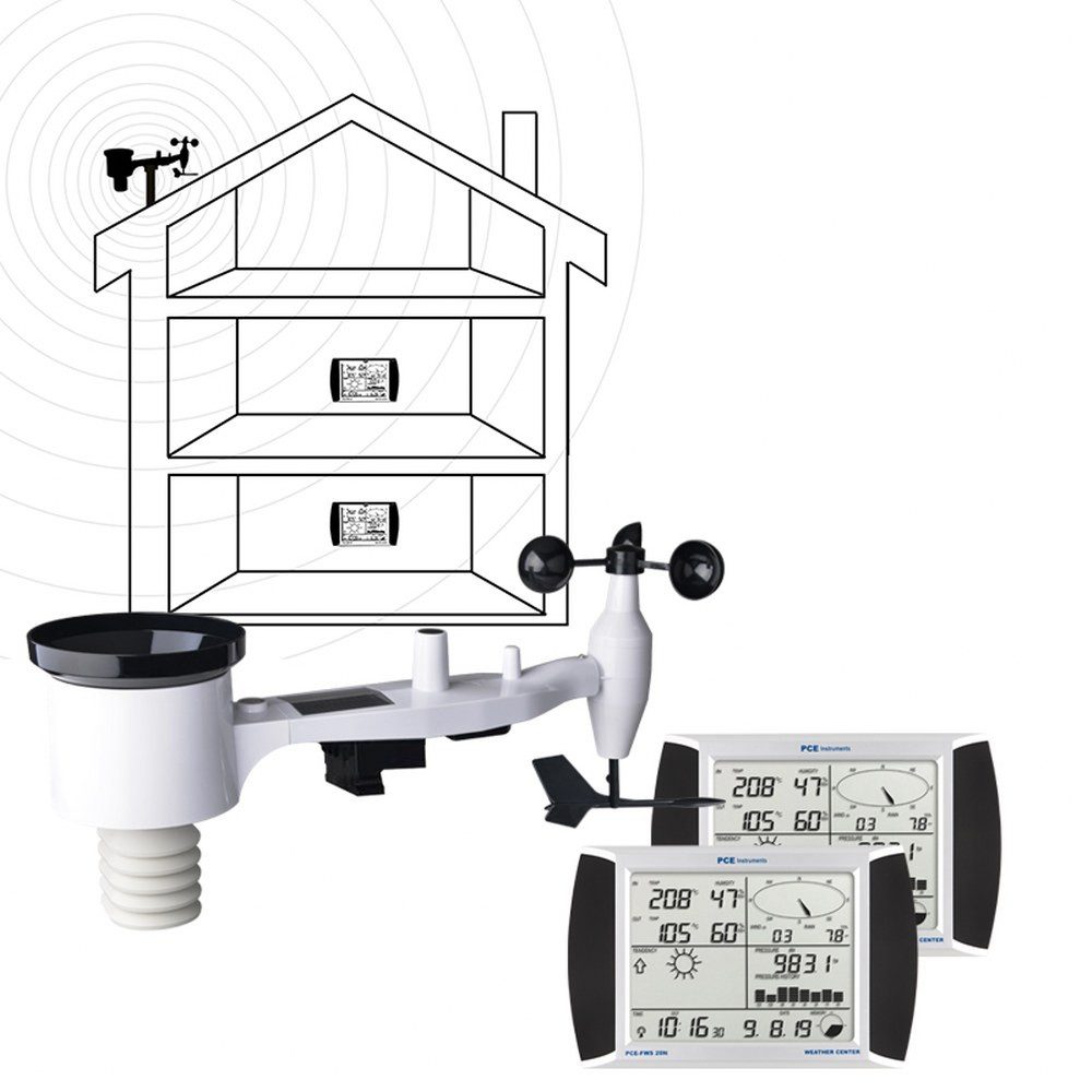 Wetterstation Wetterstation mit Außensensor PCE-FWS 20N-1 für den Heimbereich