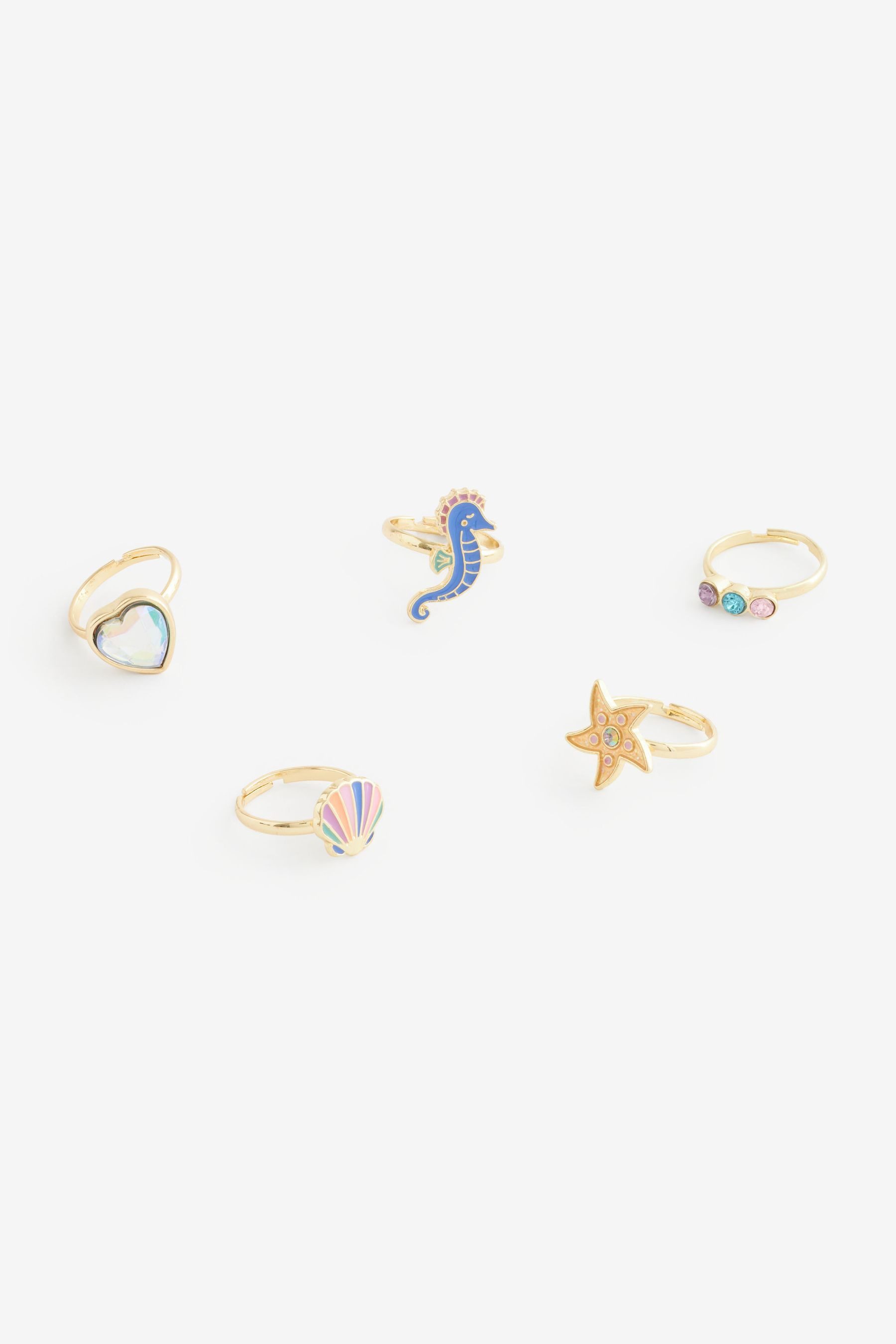 NEXT Fingerring Ringe mit Schmuckstein Muscheln, 5er-Pack 1-tlg mehr