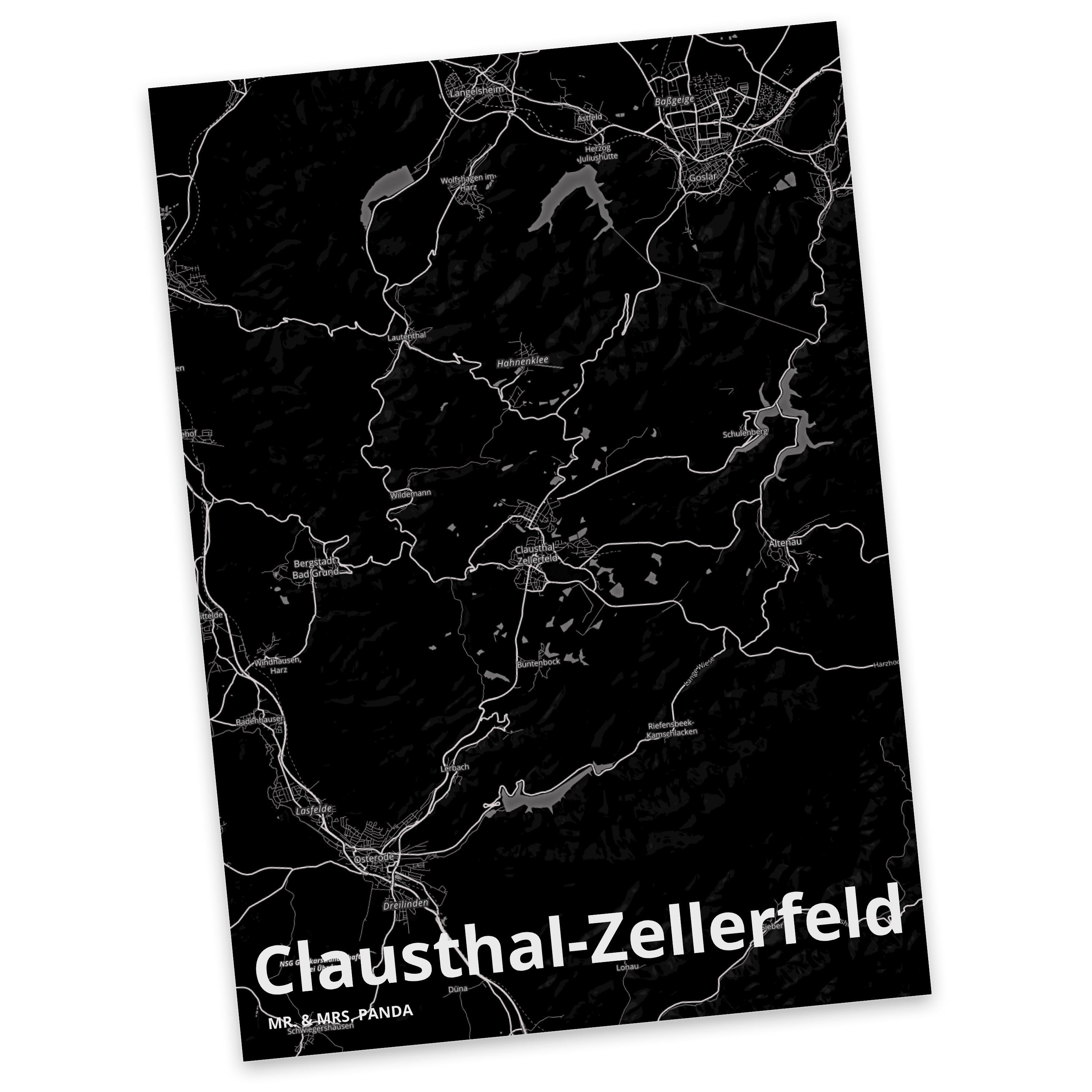 Mr. & Mrs. Panda Postkarte Clausthal-Zellerfeld - Geschenk, Ort, Ansichtskarte, Einladungskarte