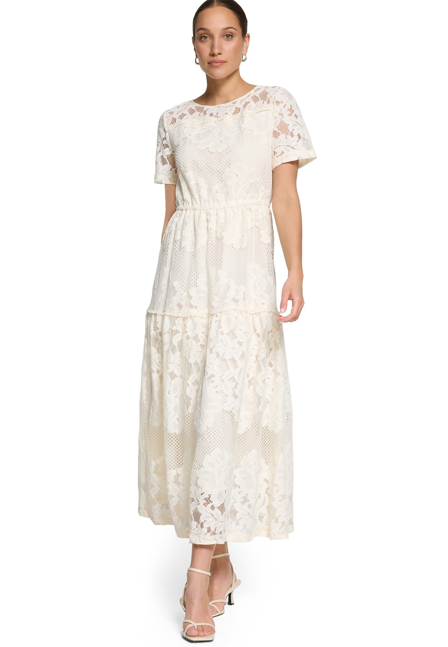 Zero Maxikleid Damen kurzarm Spitze