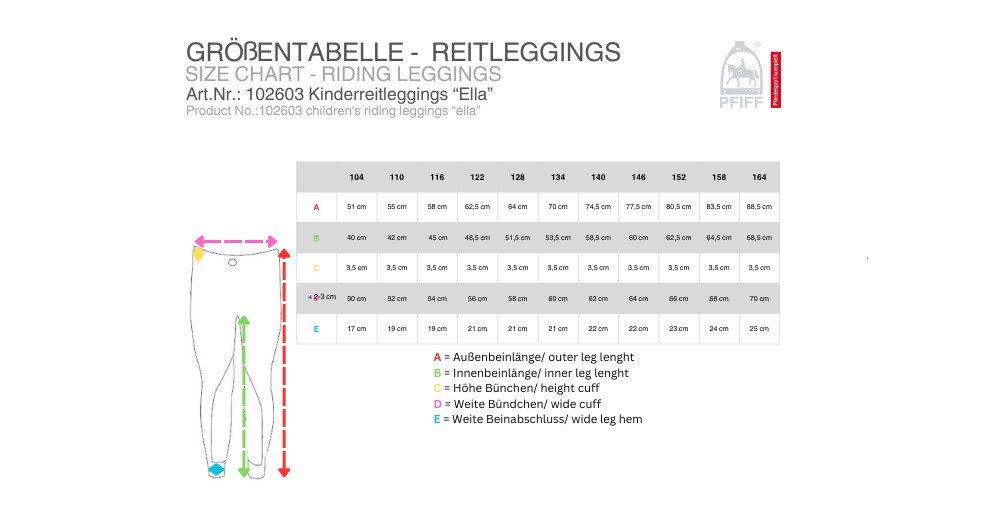 PFIFF Reiterhose Kinder Reitleggings "Ella"
