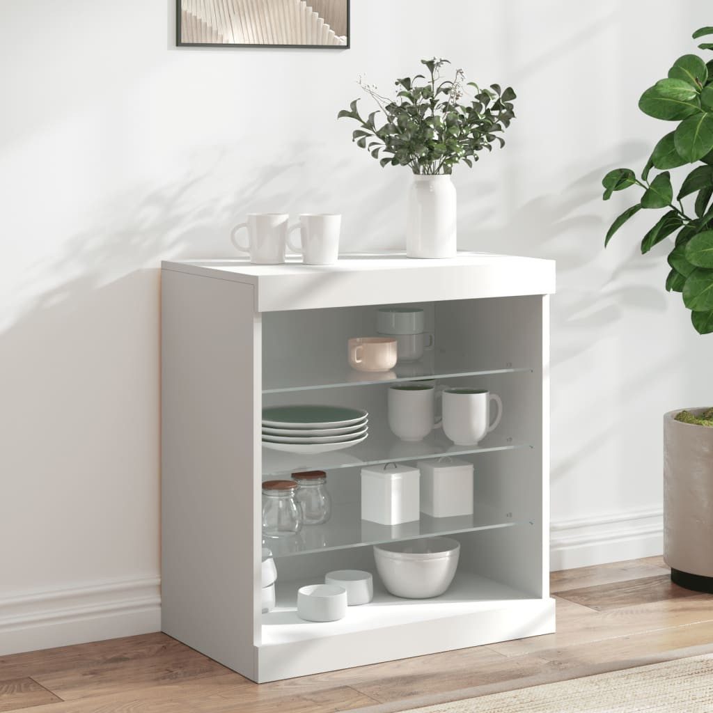 vidaXL Sideboard, Kommode mit LED-Beleuchtung Weiß günstig online kaufen