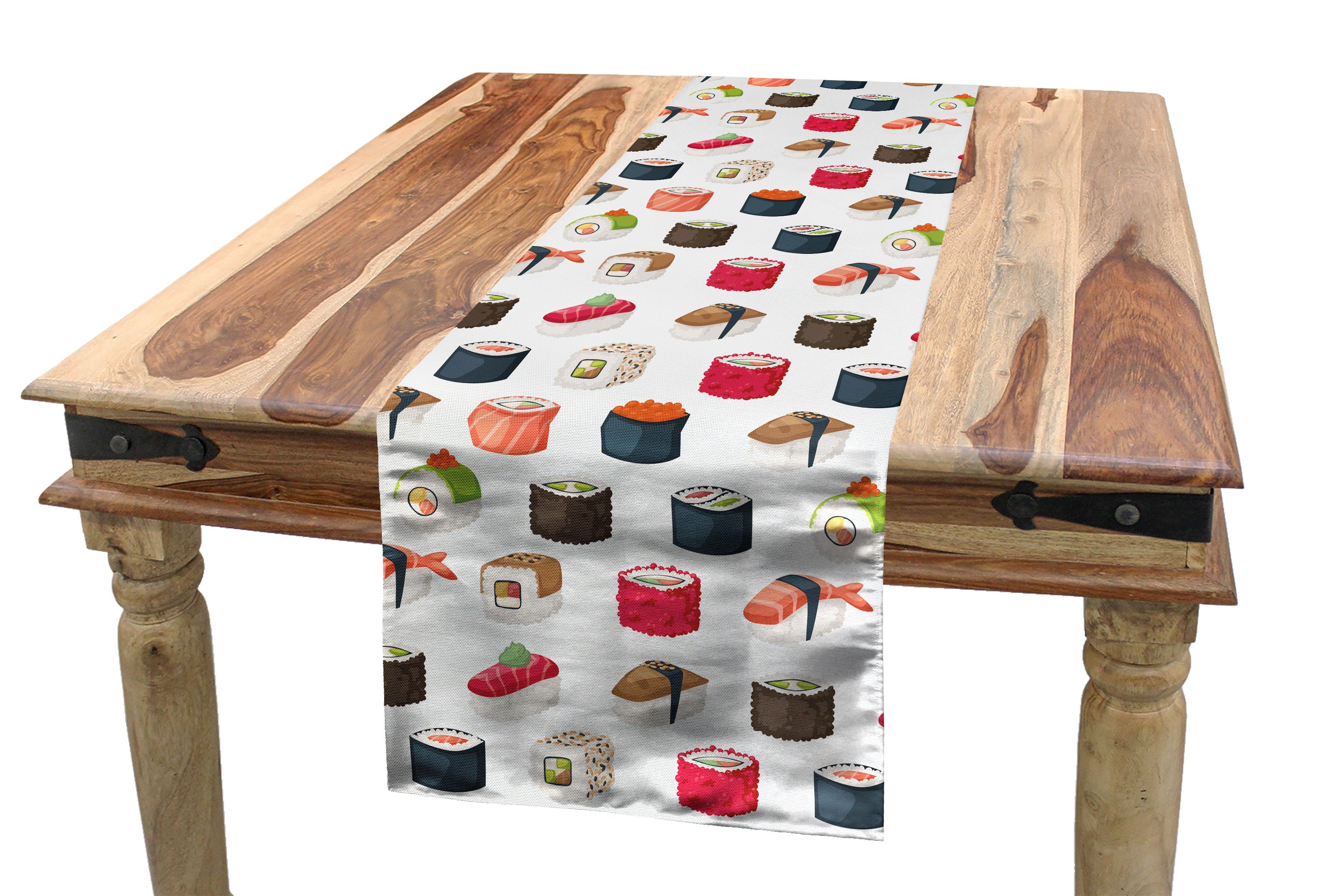 Abakuhaus Tischläufer Esszimmer Küche Verschiedene Tischläufer, Graphic Rolls Dekorativer Yummy Rechteckiger Sushi
