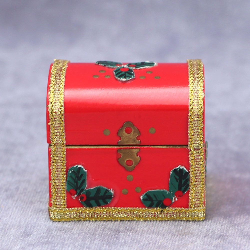 CTGtree Dekoobjekt Miniatur St) Weihnachten (2 Schlitten Zubehör Geschenkkasten