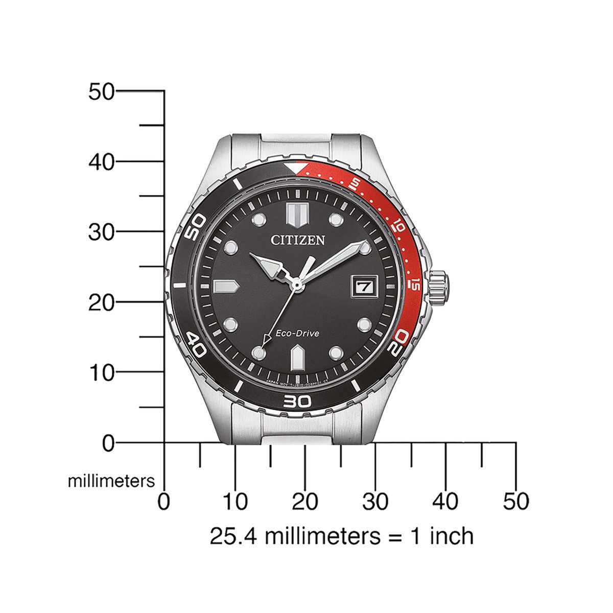 Citizen Solaruhr Eco-Drive in Unisexgröße Stahl/Schwarz