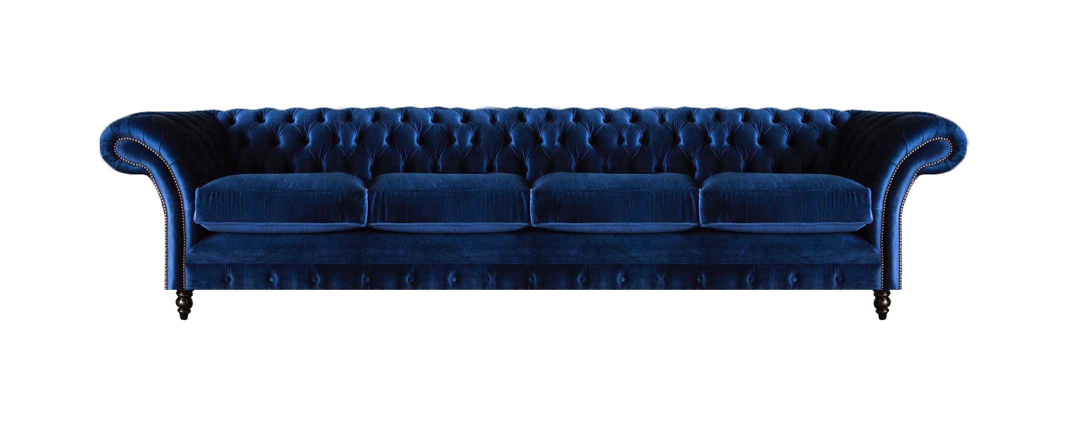 JVmoebel Chesterfield-Sofa Luxus Design Chesterfield Viersitzer Sofa Blau C günstig online kaufen