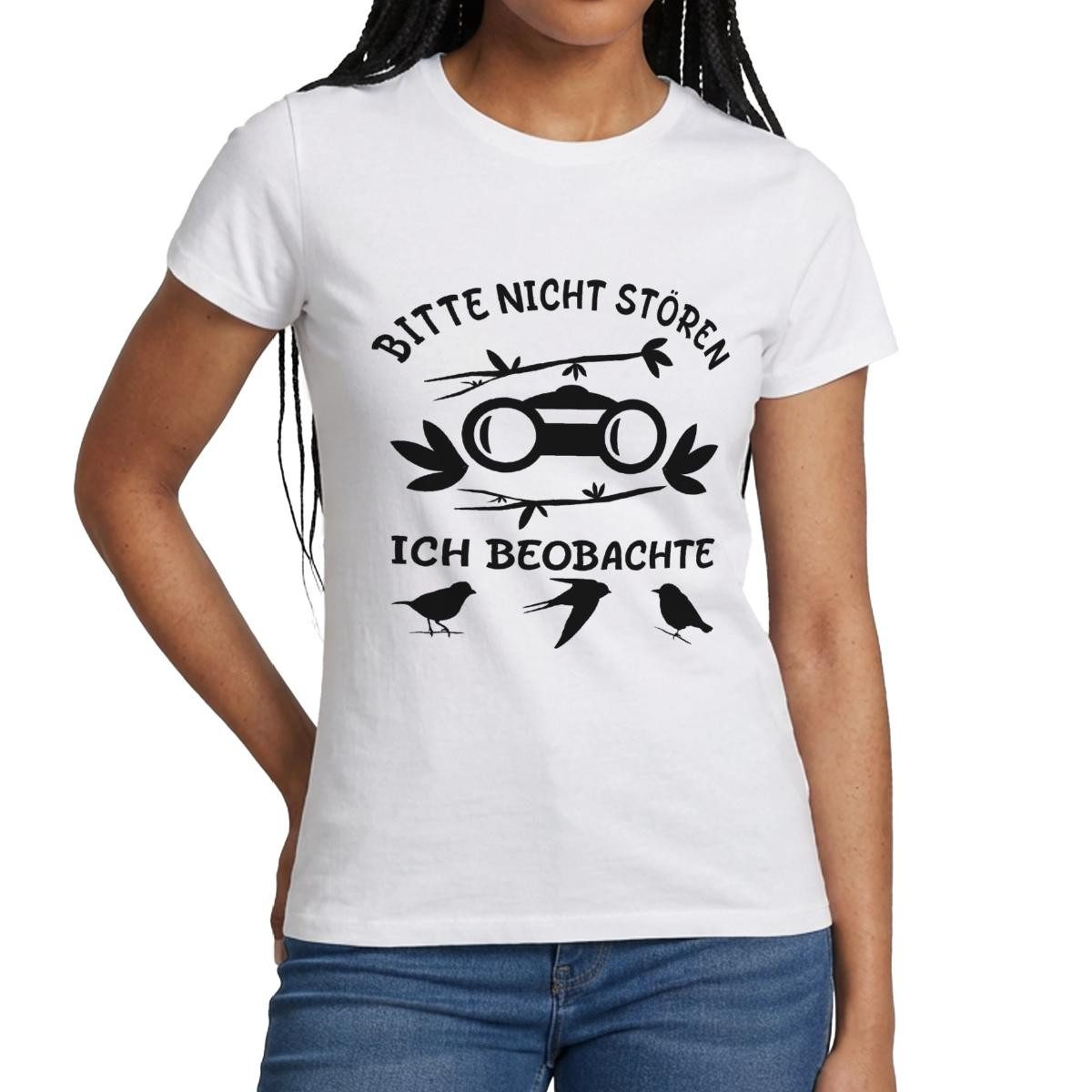 Spreadshirt T-Shirt Bitte Nicht Stören Ich Beobachte Vögel Bird Watching Frauen T-Shirt (1-tlg)