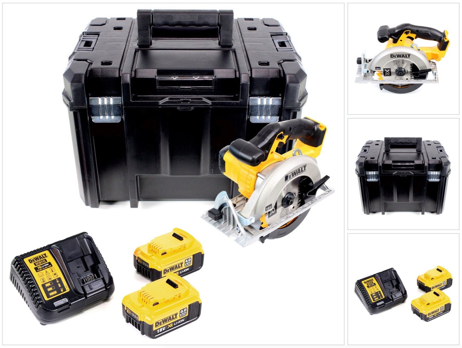 DeWalt Kompakt-Handkreissäge DCS 391 M2 Akku Kreissäge 18V 165 mm + 2x Akku 4,0Ah + Ladegerät + Sä