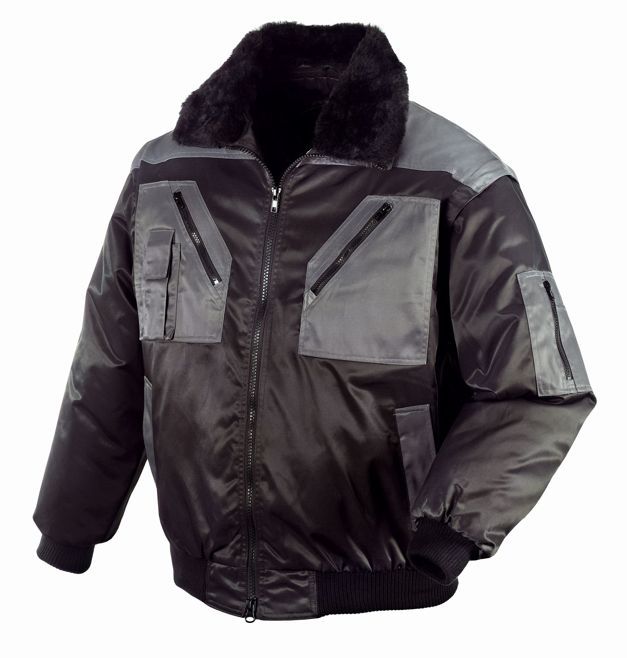 Winterjacke Piloten-Jacke OSLO schwarz/anthrazit Größe XL