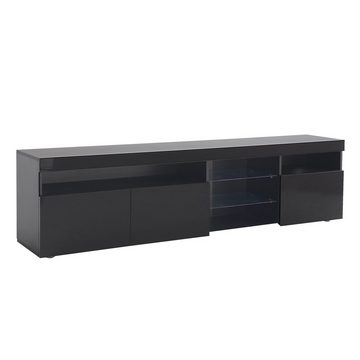 Dedom Lowboard TV-Schrank, variable LED-Beleuchtung, 180cm,Weiß,Schwarz