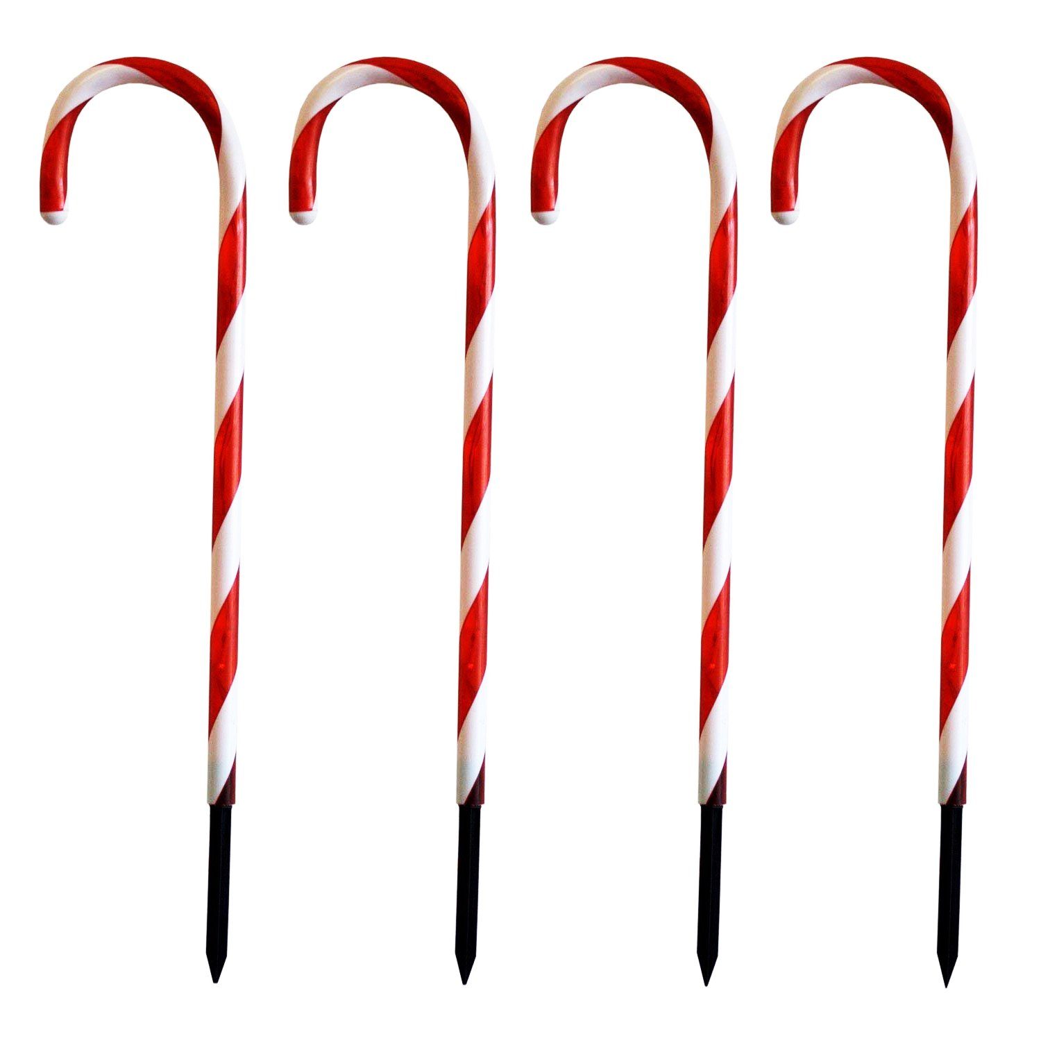 Mojawo Lichtervorhang 4er Set LED-Gartenleuchtstäbe Zuckerstange günstig online kaufen