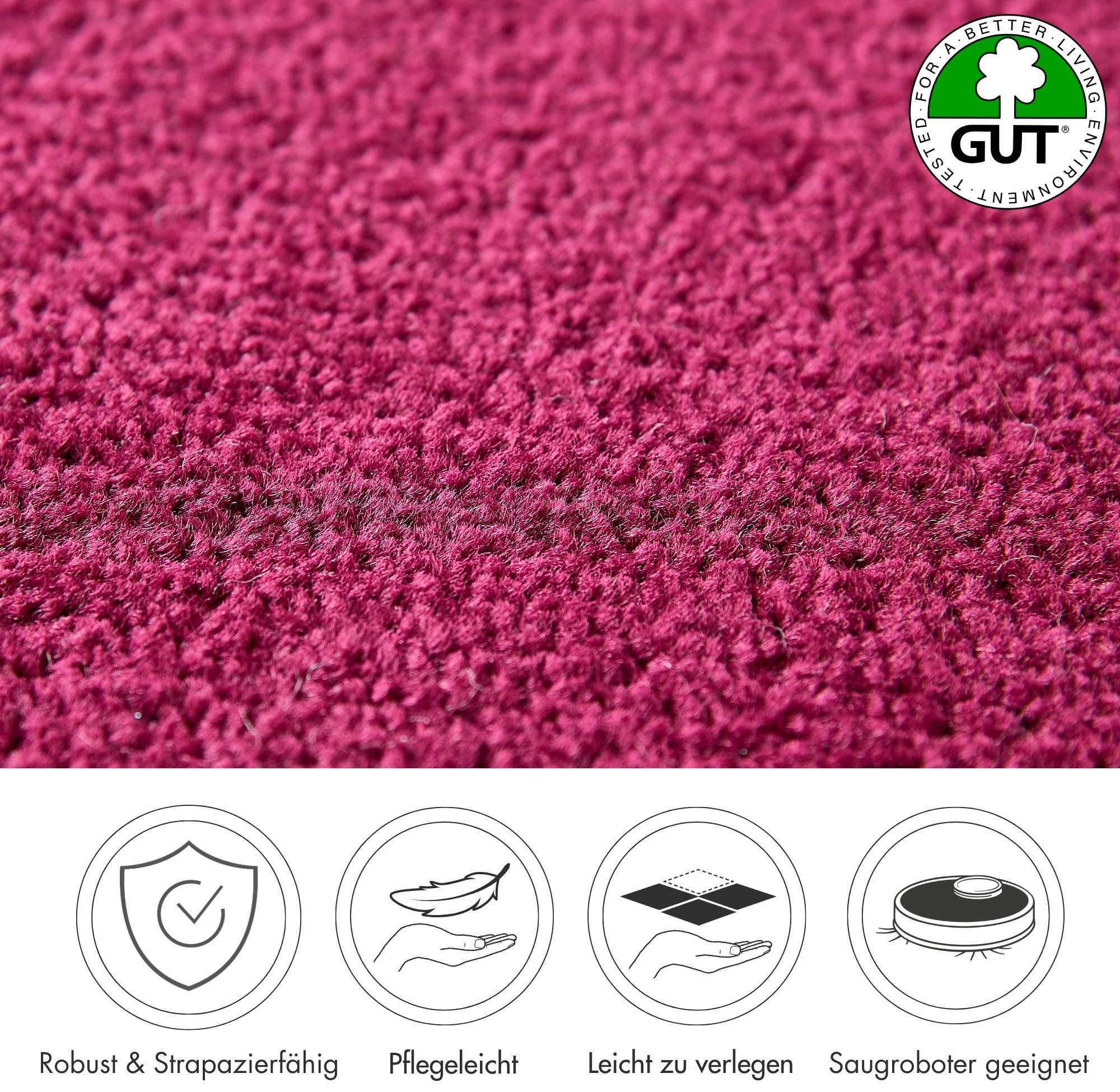 Andiamo Teppichboden Ines, Kräuselvelours, Gesamthöhe 8,5 mm, Luxusklasse LC2, rechteckig, Uni Farben, Breite 400 cm, strapazierfähig & pflegeleicht