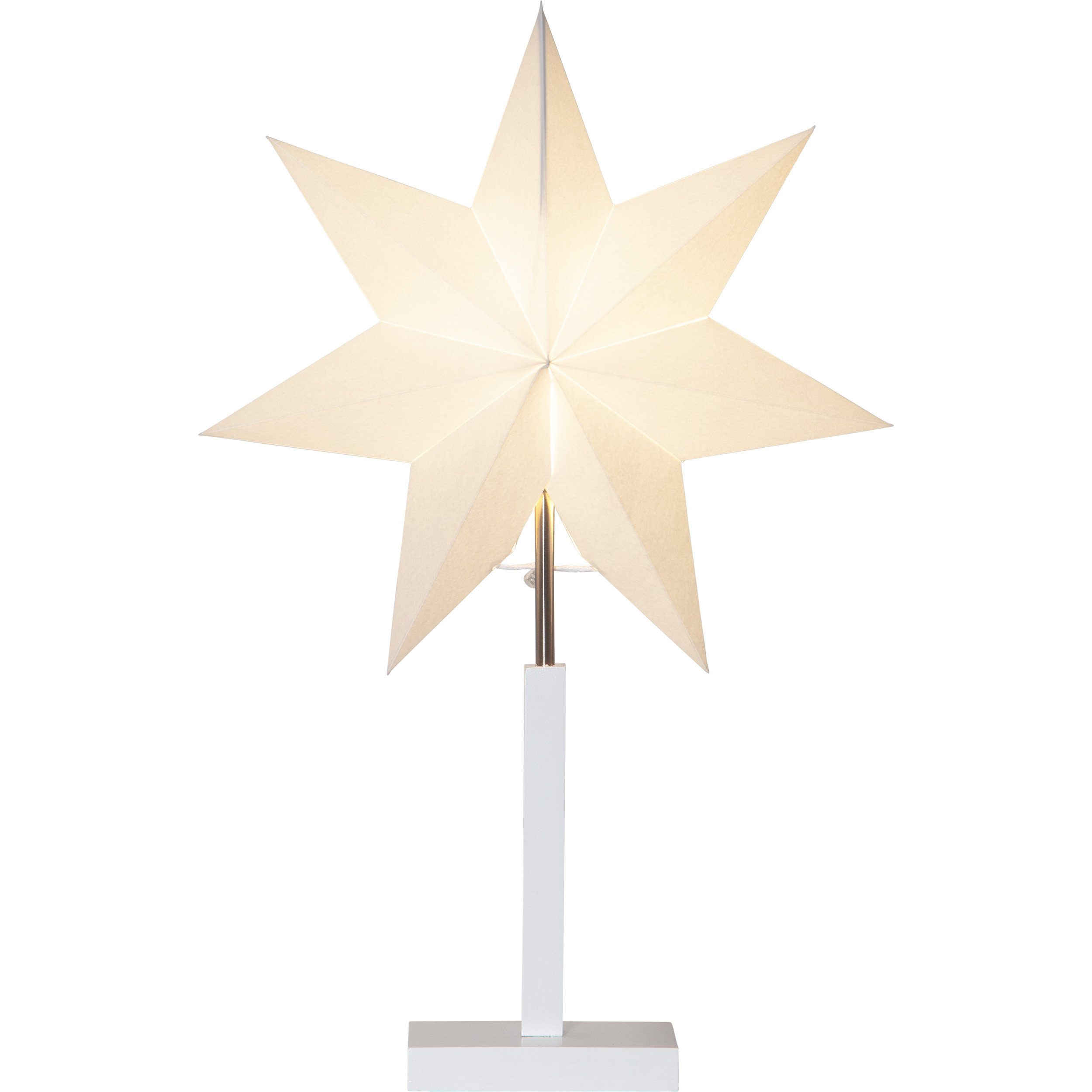 STAR TRADING LED Dekolicht Karo, Tischlampe Weihnachtsstern Karo 3D Papierstern Weihnachten in Weiß mit