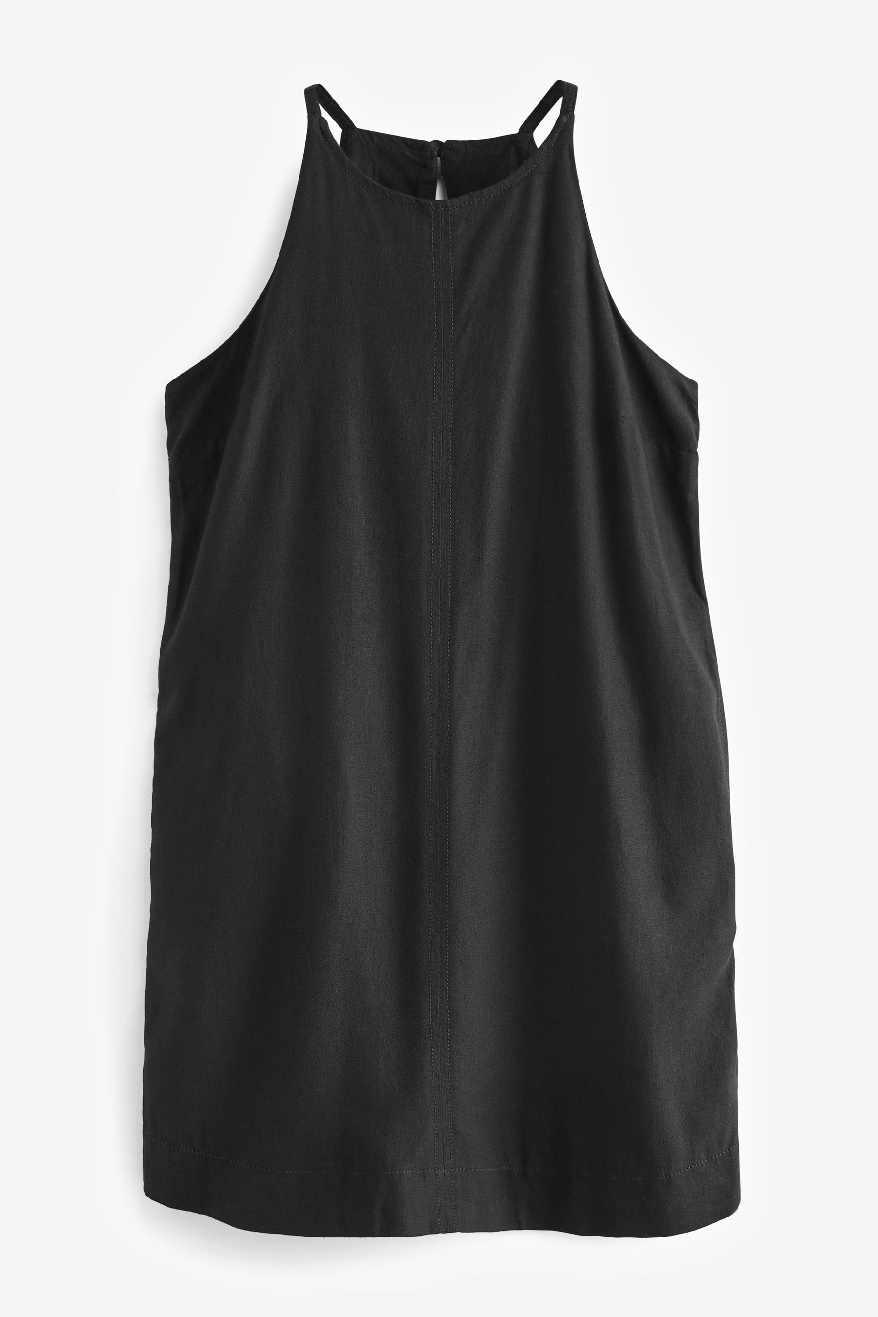 Next Minikleid Hochgeschlossenes Minikleid aus Leinengemisch (1-tlg)
