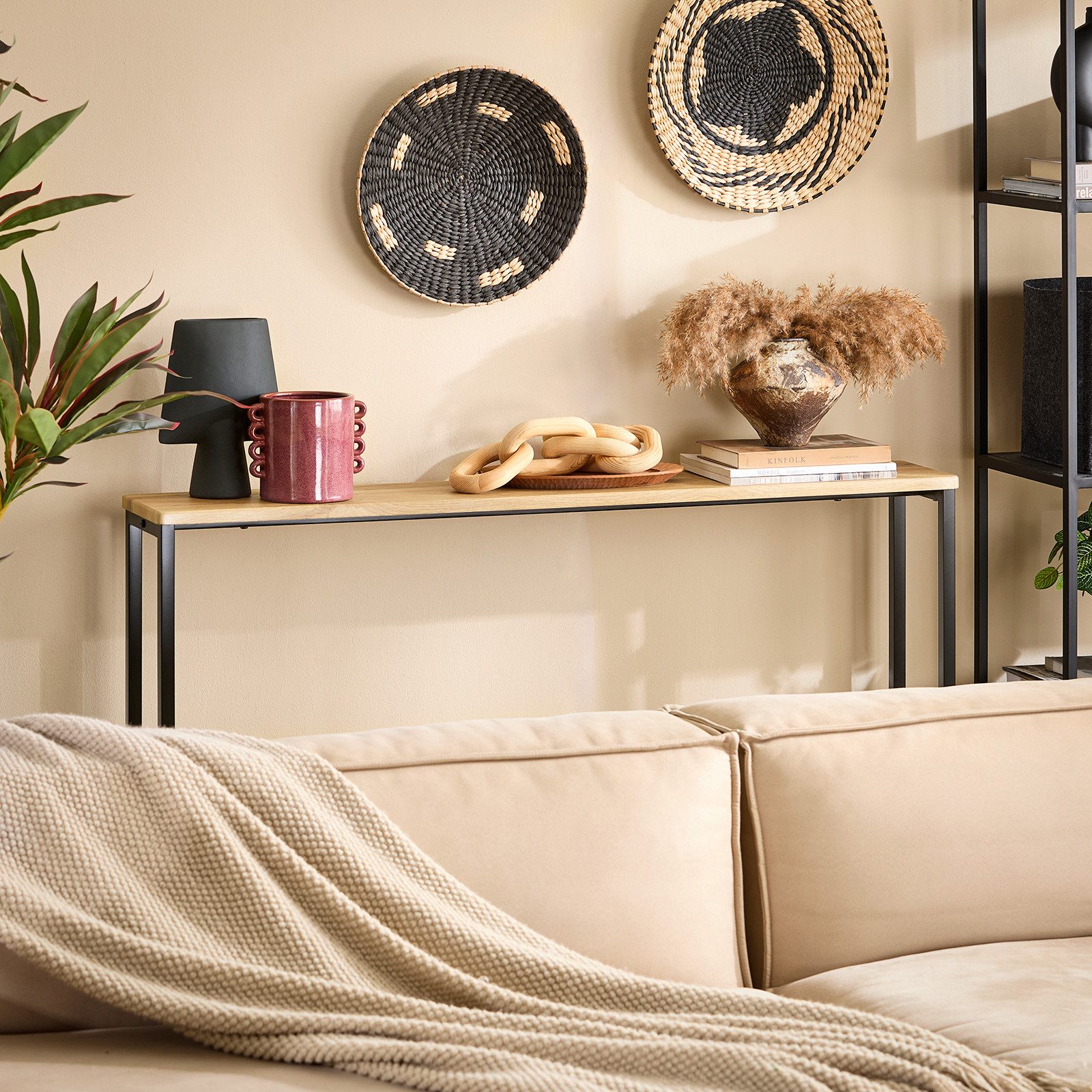 SoBuy Konsolentisch FSB19-XL, Flurtisch schmal, Beistelltisch, Sofatisch Sideboard, Konsolentisch, für Flur Möbel, Büro, schmales Design, Breite 120 cm