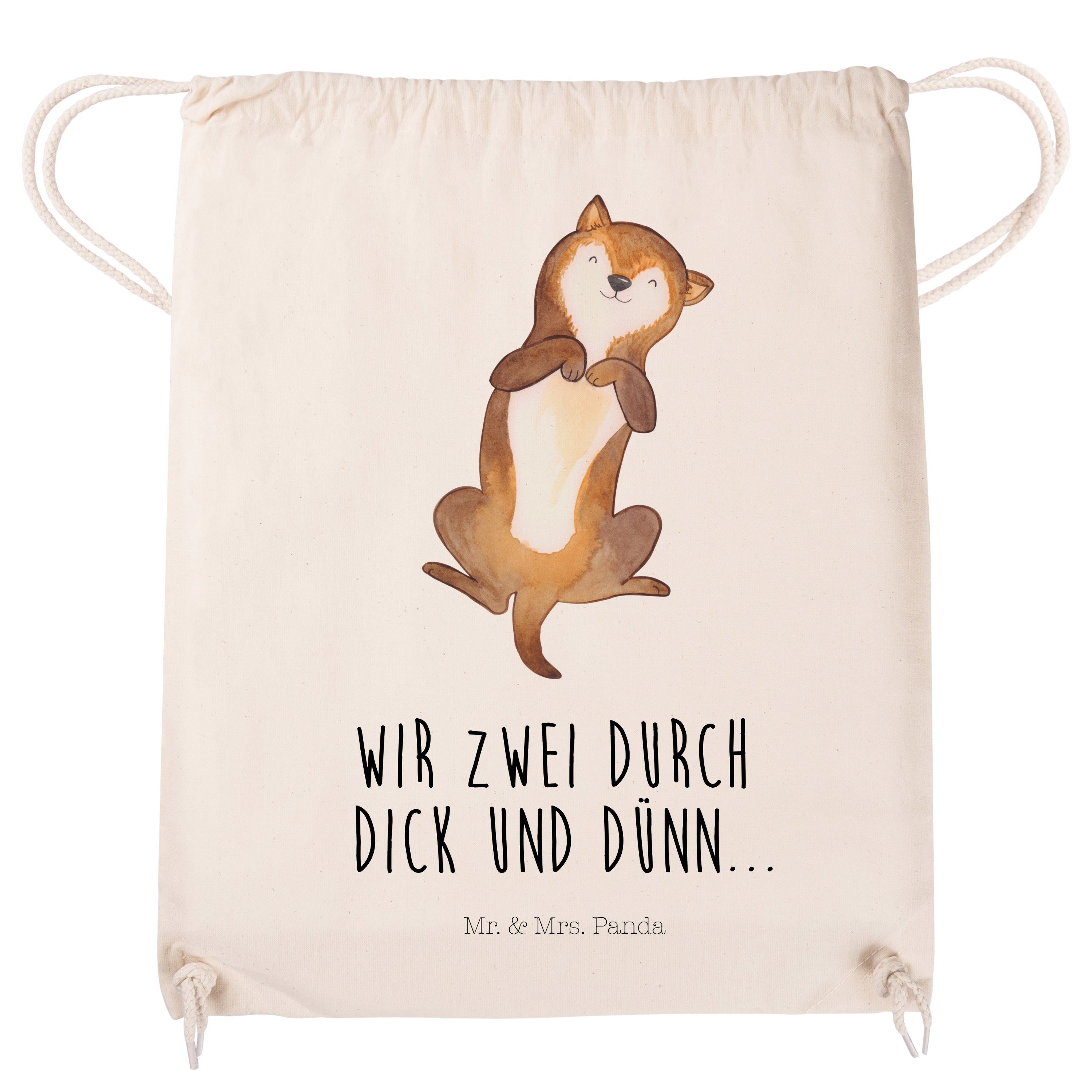 Geschenk, Mr. Turnbeutel Sporttasche Transparent Bauchkraulen - Tierliebhaber, & Mrs. (1-tlg) Panda Hund -