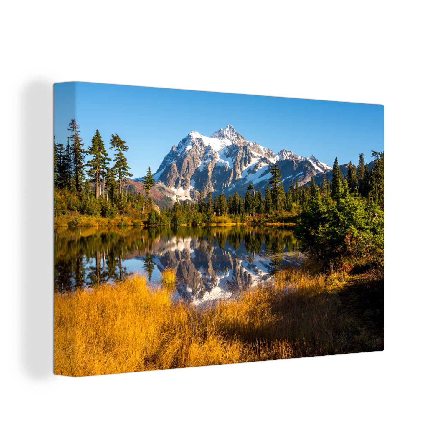 OneMillionCanvasses® Leinwandbild Die farbenfrohe Natur des North Cascades National Park, (1 St), Wandbild Leinwandbilder, Aufhängefertig, Wanddeko, 30x20 cm