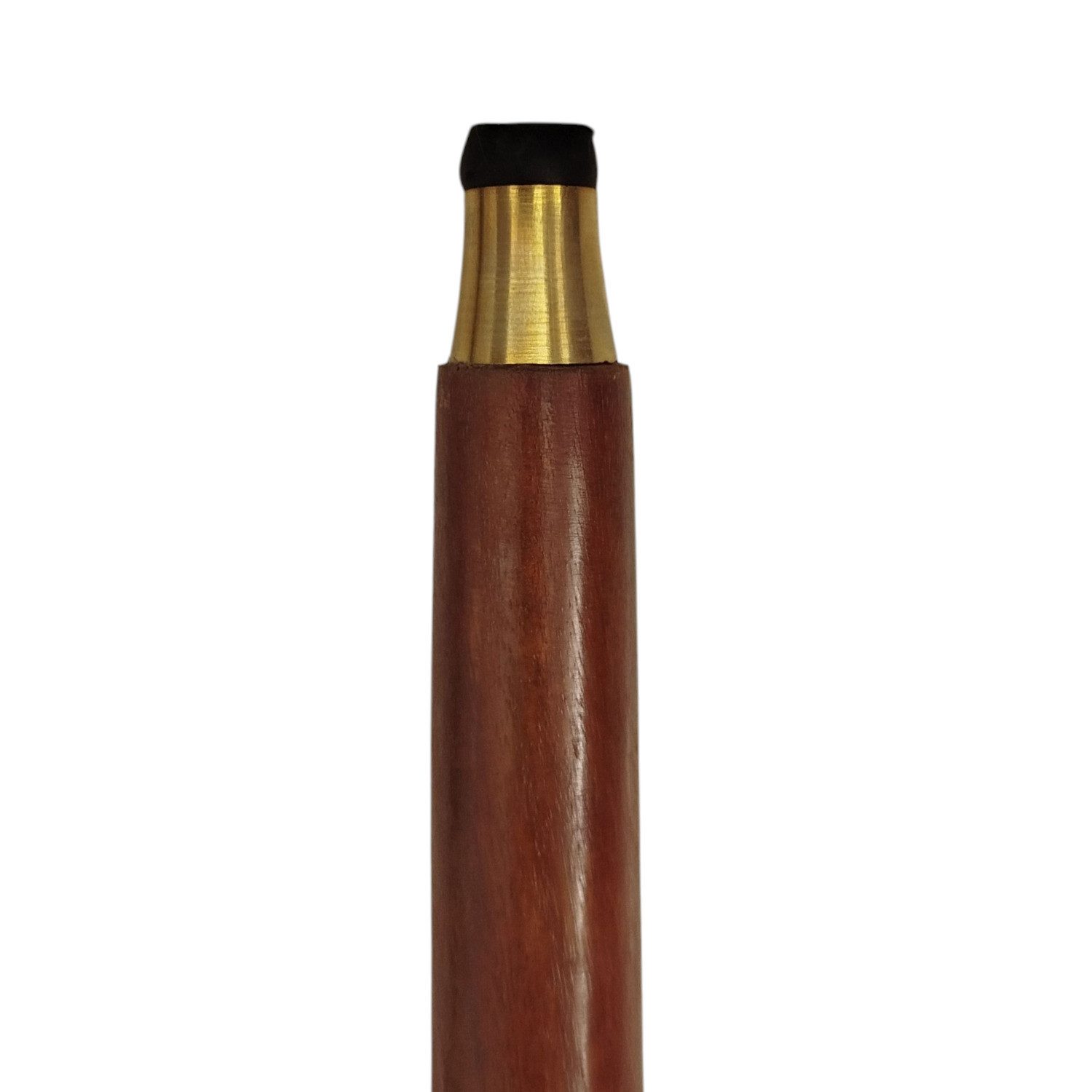 FTWdesign Frackstock Weltkugel Spazierstock aus Holz mit goldenem Griff aus Metall