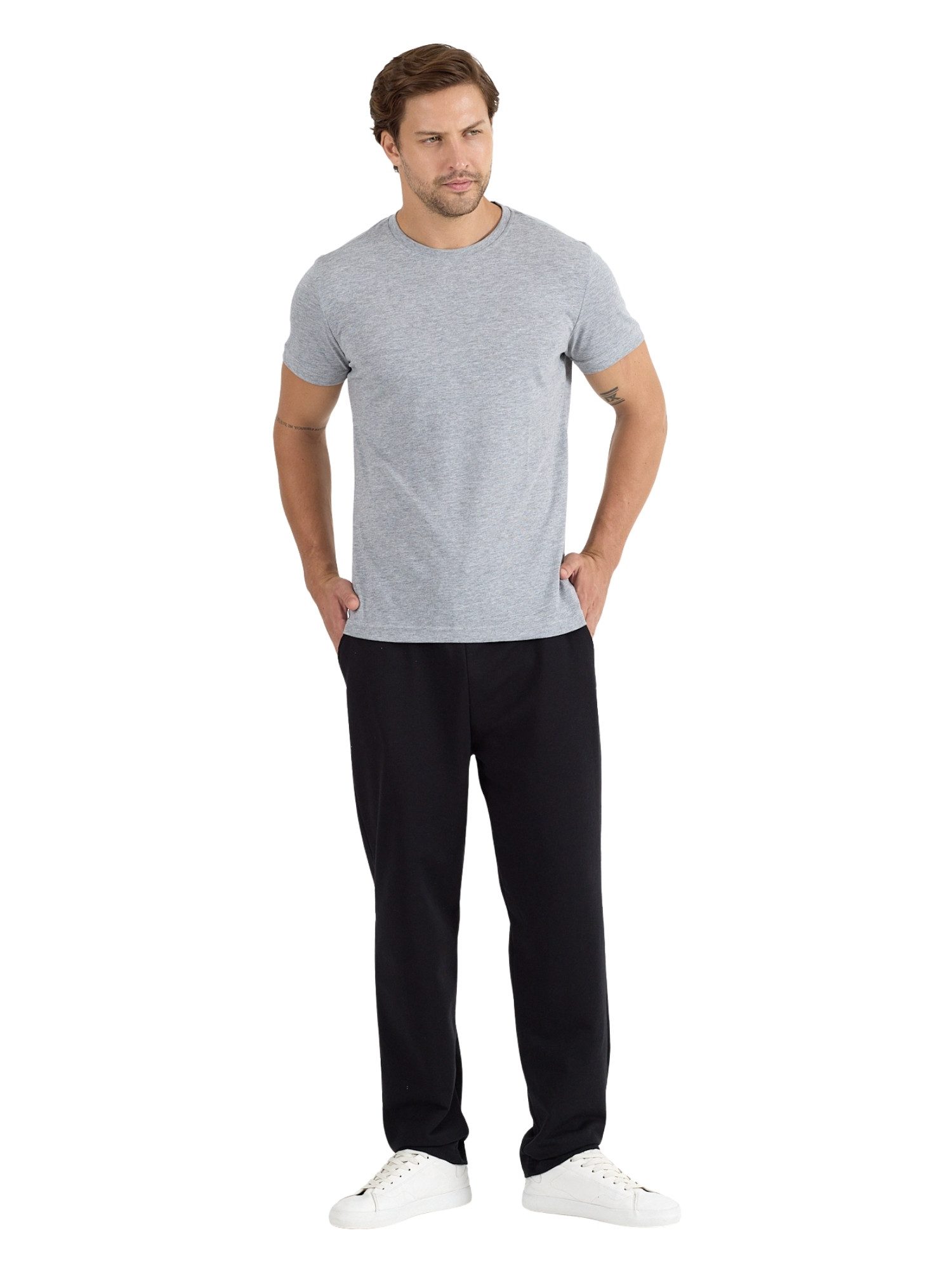 COMEOR Pyjama COMEOR Herren Pyjama Set 2-teilig – Kurzarm T-Shirt & lange Hose mit elastischem Bund, 2-teiliges Set, mit Seitentaschen – Bild 3 von 5