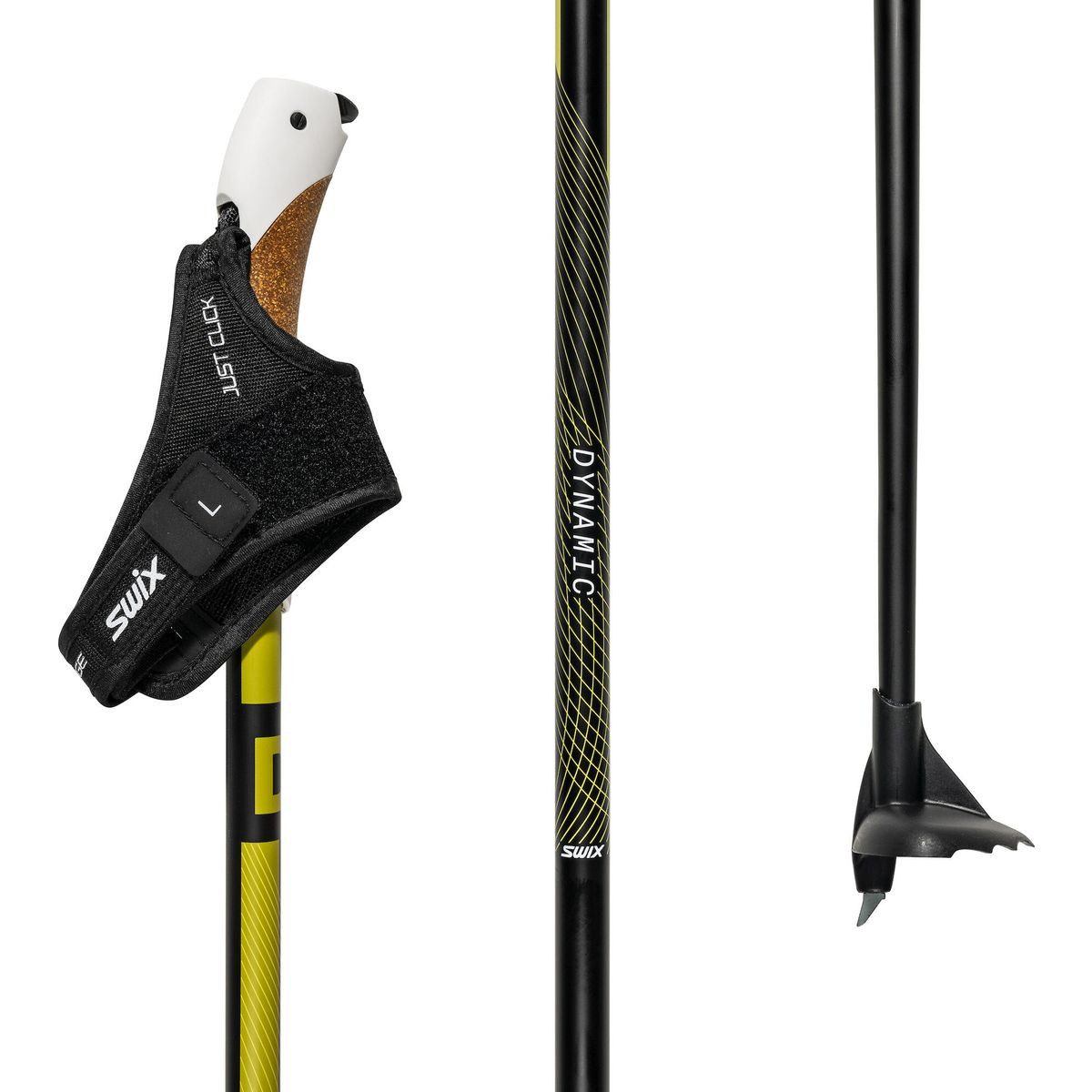 Swix Skistöcke Dynamic D3 Pole, Just Click, PCU, Vielseitiger Skistock für Skating und Klassik mit Just Click Griff