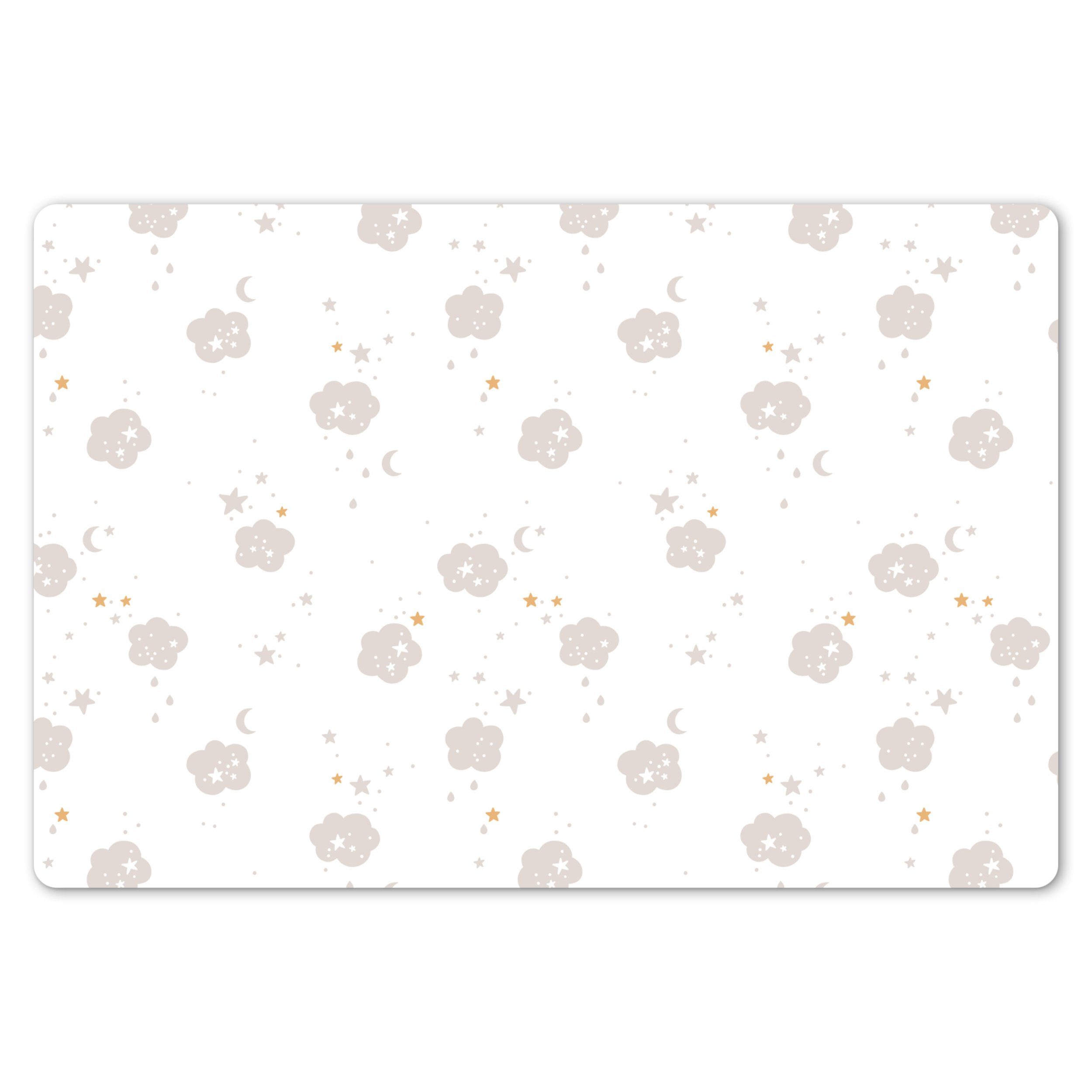 MuchoWow Platzset Sterne - Wolken - Kind - Weiß - Pastell, (1-St), Kinder-Arbeitsunterlage Schreibtisch, Bastelmatte Kind, Zeichenmatte