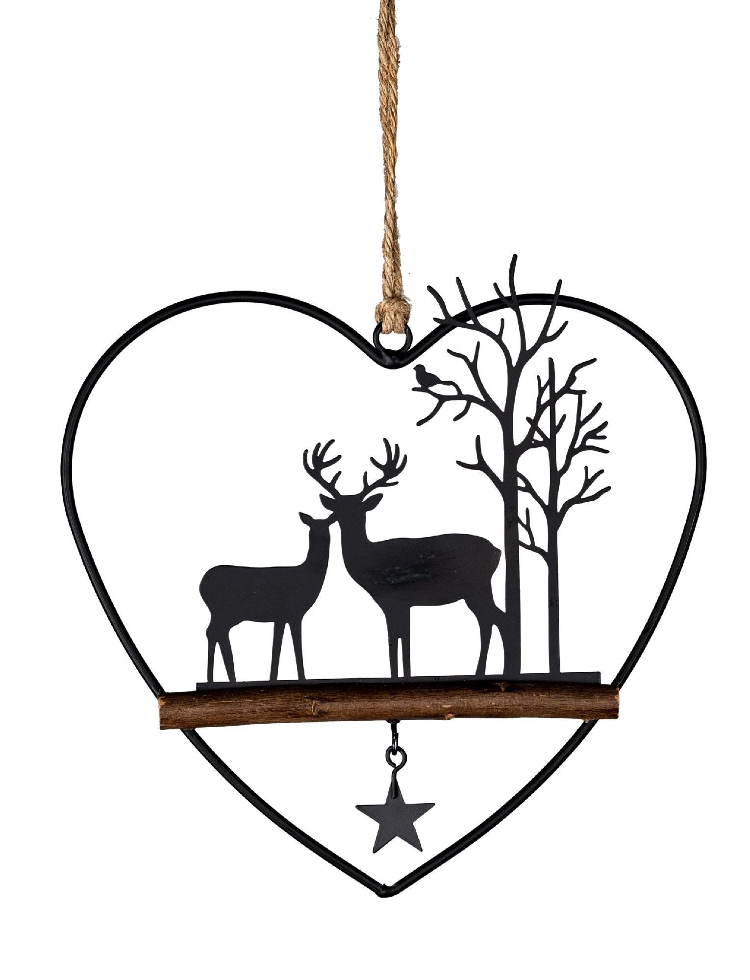 formano Hängedekoration Hirsch, Farbe: Schwarz, Motiv: Hirsche günstig online kaufen