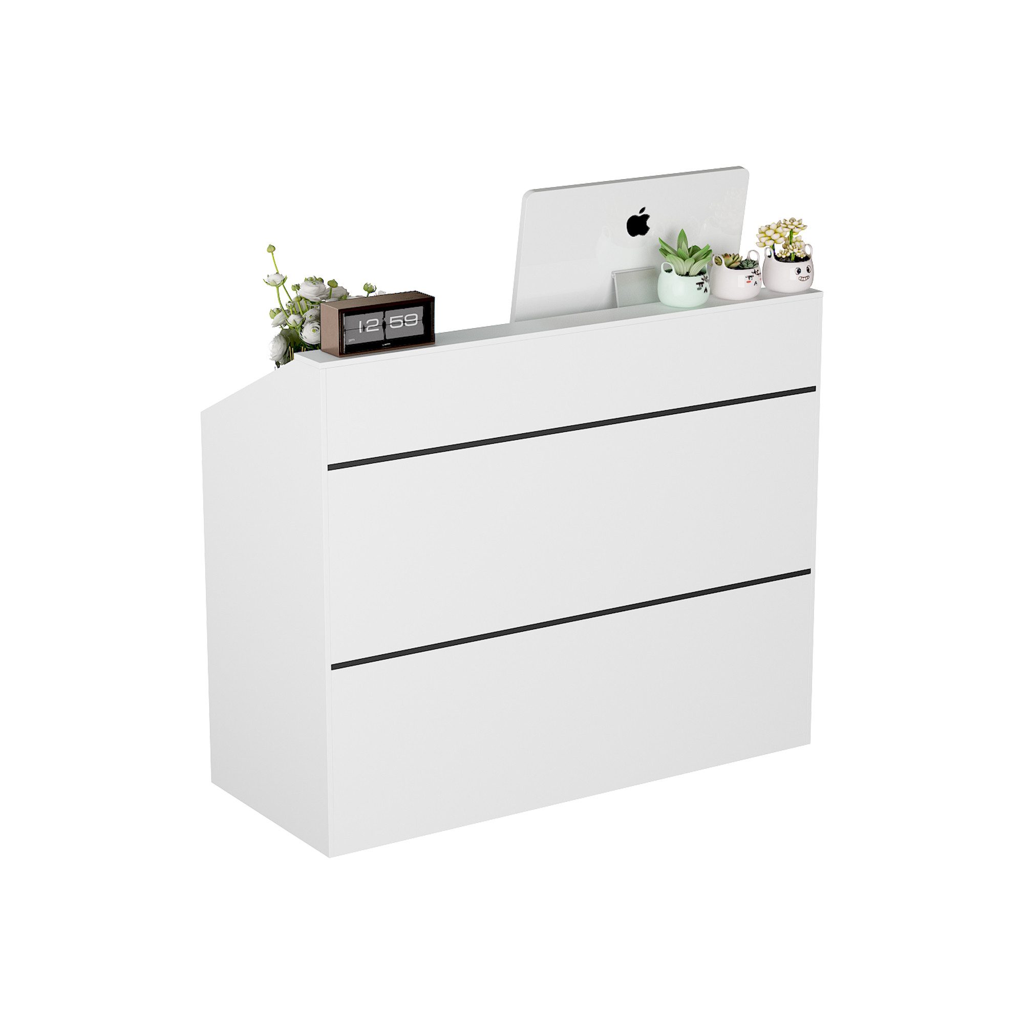 HOMSEE Empfangstheke Kompakte Rezeption & Bürotheke mit praktischem Design (1-St), 120x50x100 cm, weiß