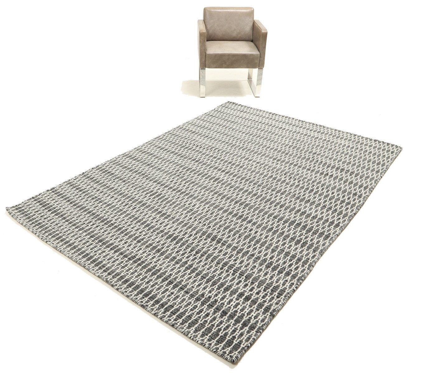 Carpet Avenue Teppich Kelim Vera - Schwarz / Grau 300x200, Rechteck, Höhe: 4 mm