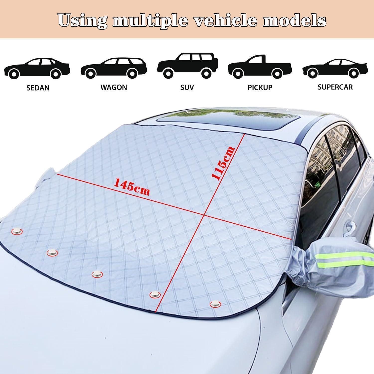 LuxusKollektion Autoplane Frontscheibenabdeckung Winter Autoscheibe Frostabdeckung 5 Magnete