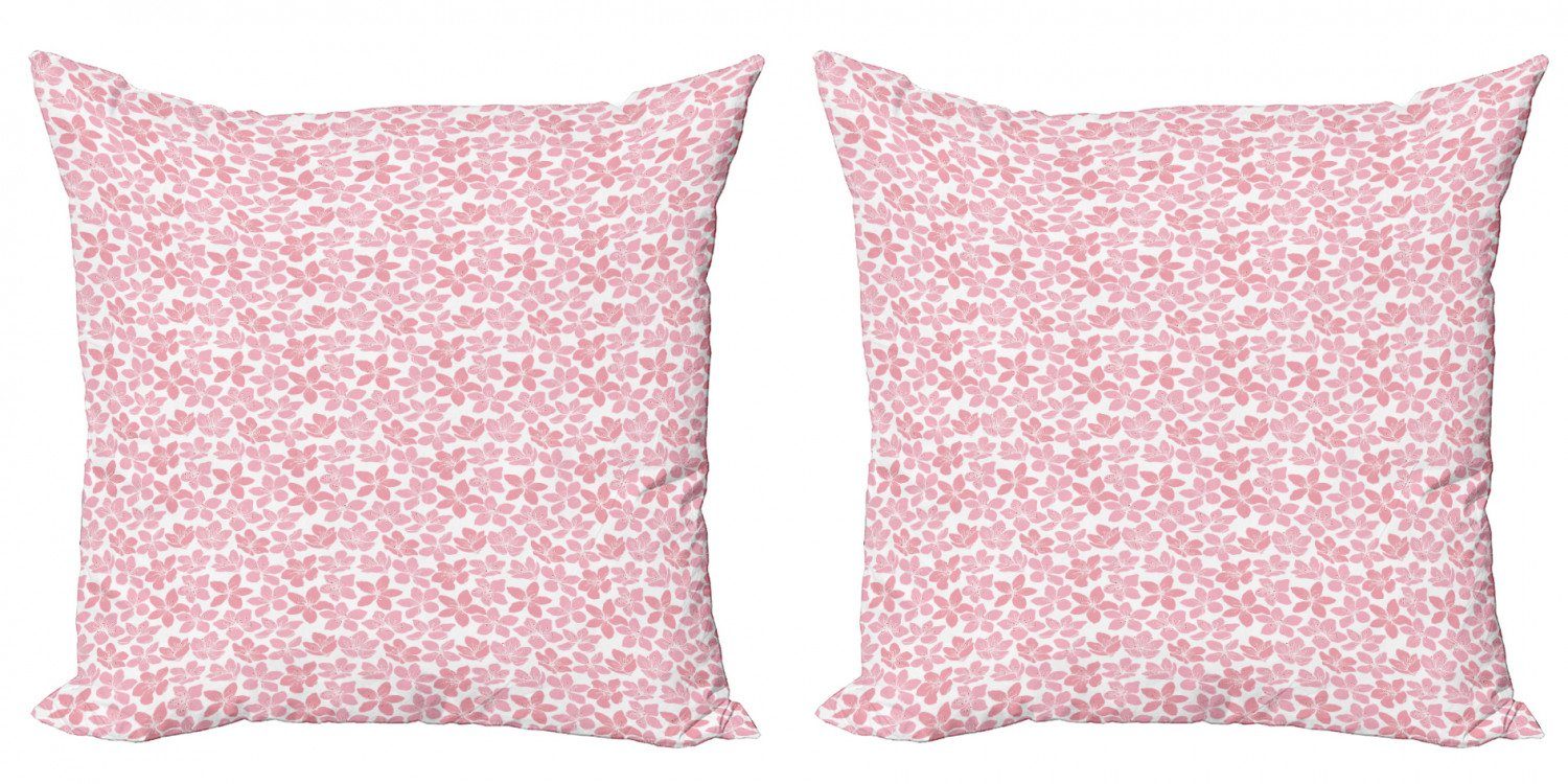 Abakuhaus ungleichmäßiges Doppelseitiger Kirschblüte (2 Modern Stück), Muster Kissenbezüge Accent Digitaldruck,