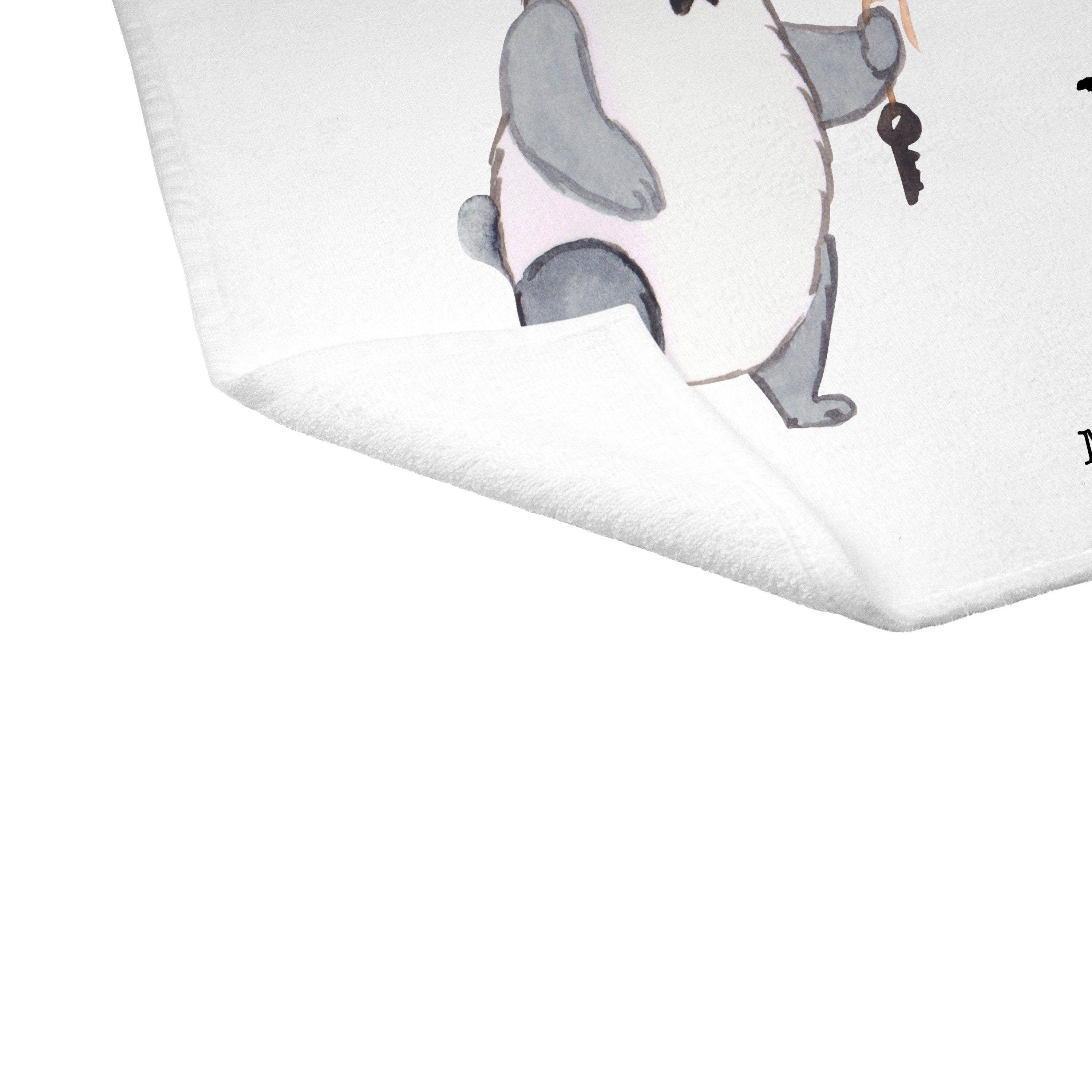 & Mr. (1-St) Handtuc, aus Sport Handtuch - - Mrs. Geschenk, Jubiläum, Weiß Vermieter Panda Leidenschaft