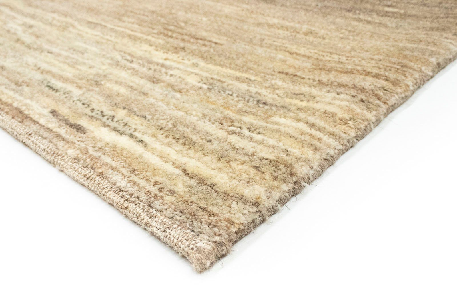 Wollteppich Gabbeh Teppich handgeknüpft mm, handgeknüpft Höhe: 18 rechteckig, morgenland, naturweiß